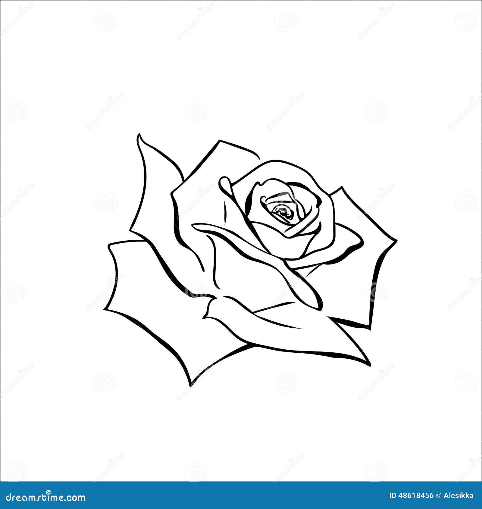 Rose Black And White Outline