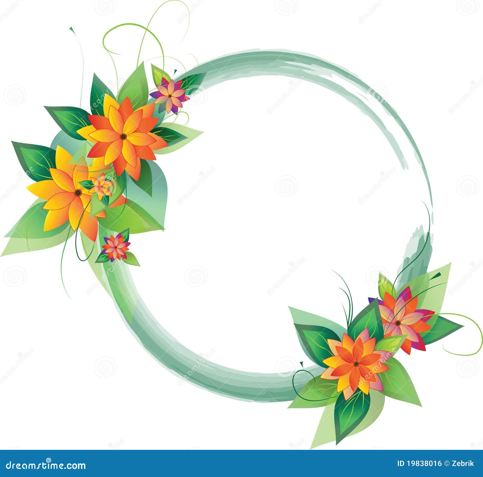 Round Floral Frame Royalty Free Stock Image - Image: 19838016