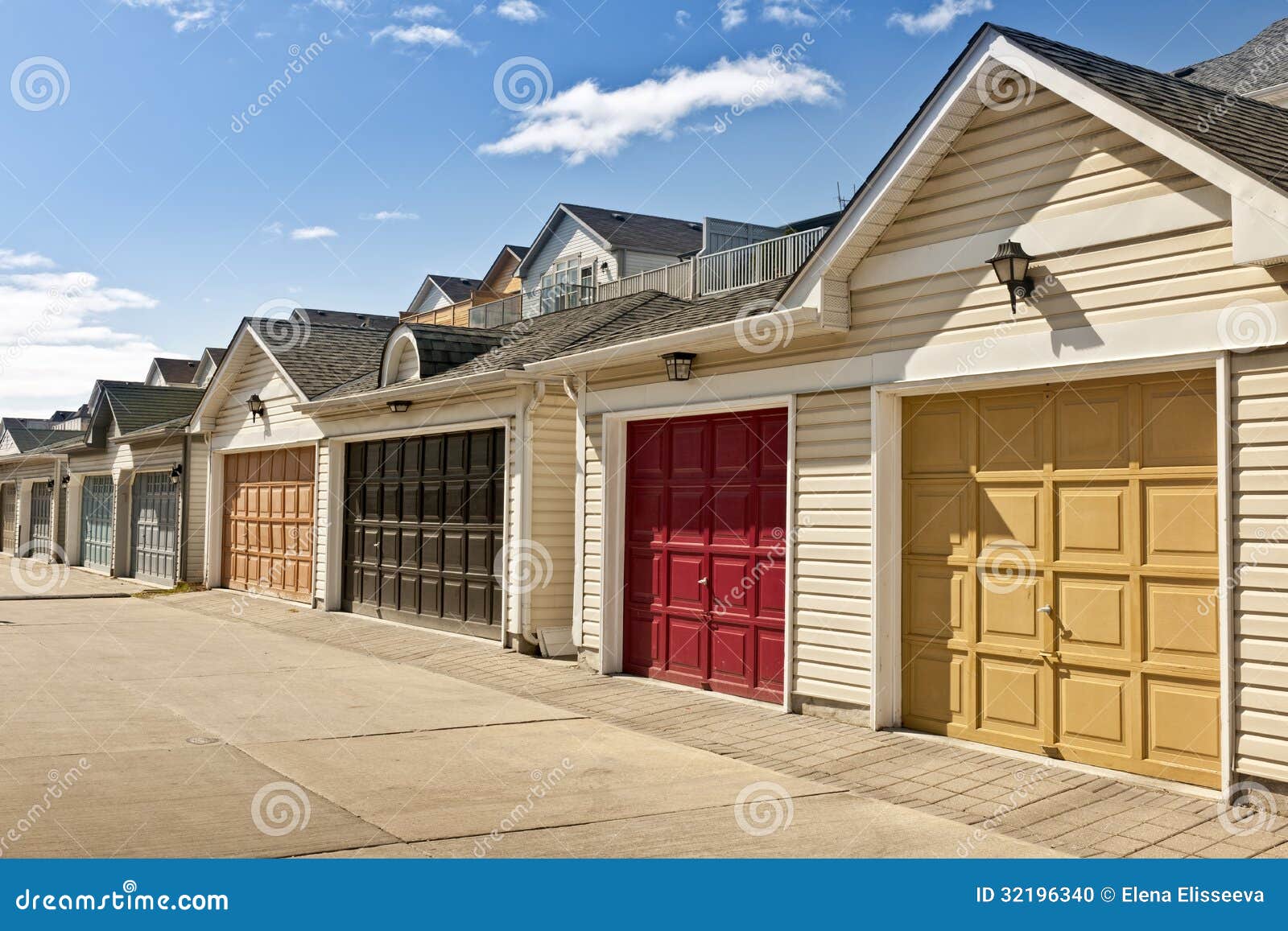 957 #2A62A1 Row Of Parking Garages Stock Photo Image: 32196340 wallpaper Garage Doors In My Area 37451300