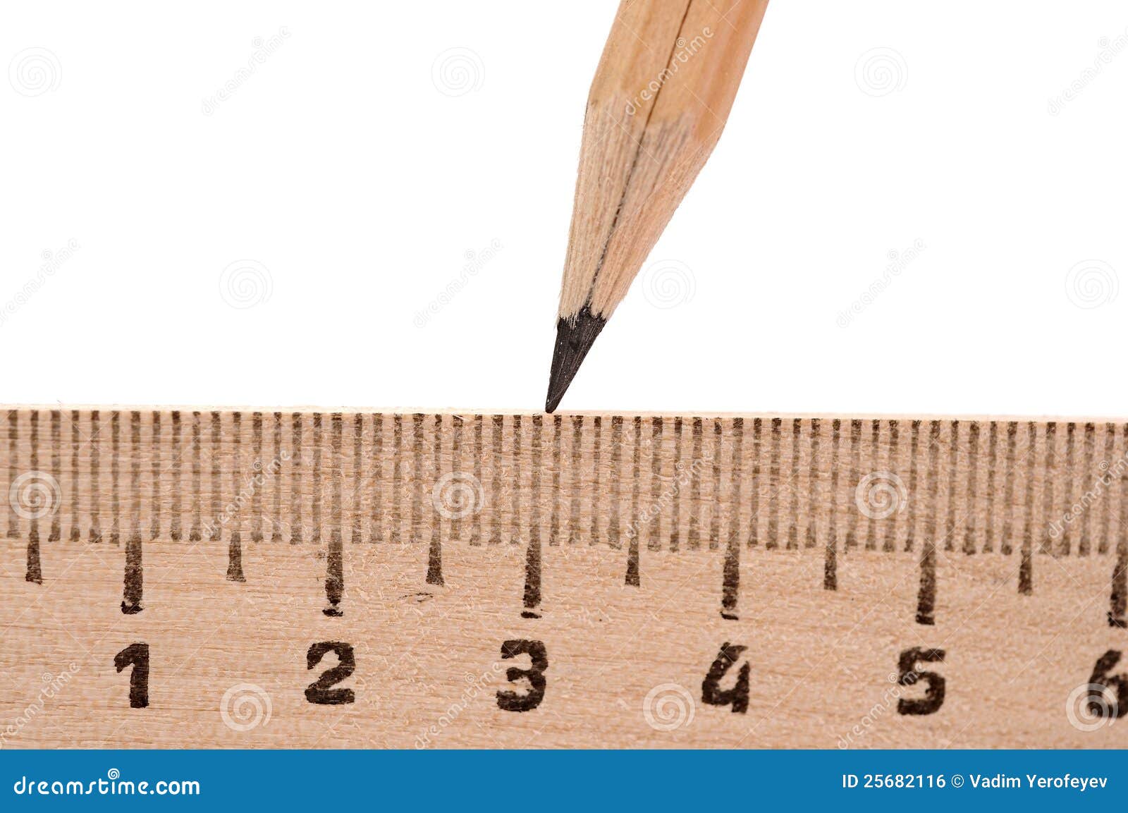 Royalty Free Stock Image: Ruler and wood pencil
