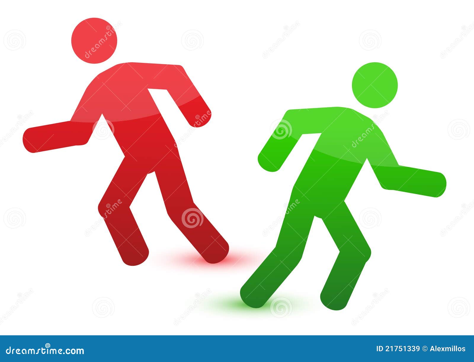 Running Different Directions Illustration Royalty Free