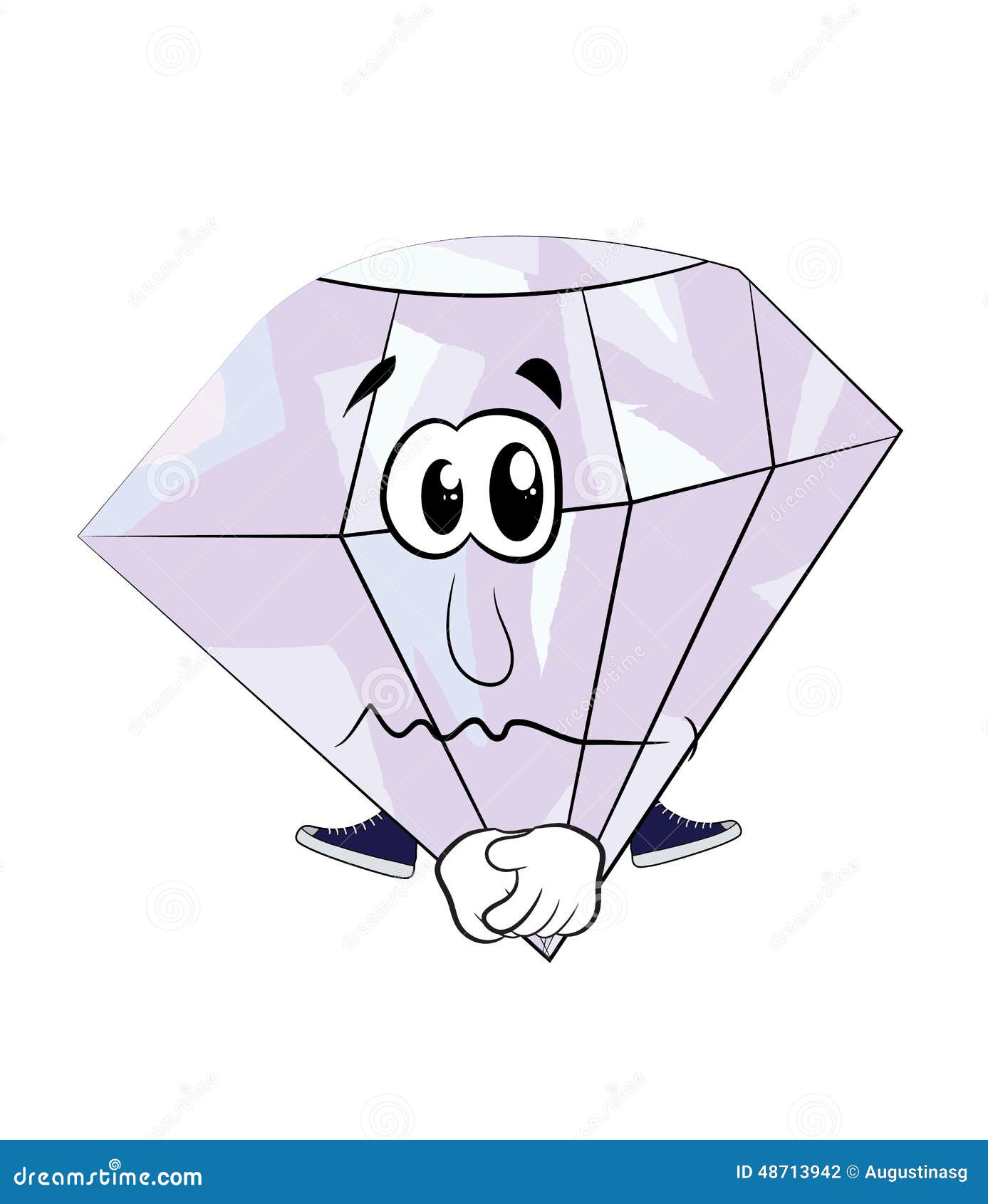 sad diamond cartoon vector illustration 48713942