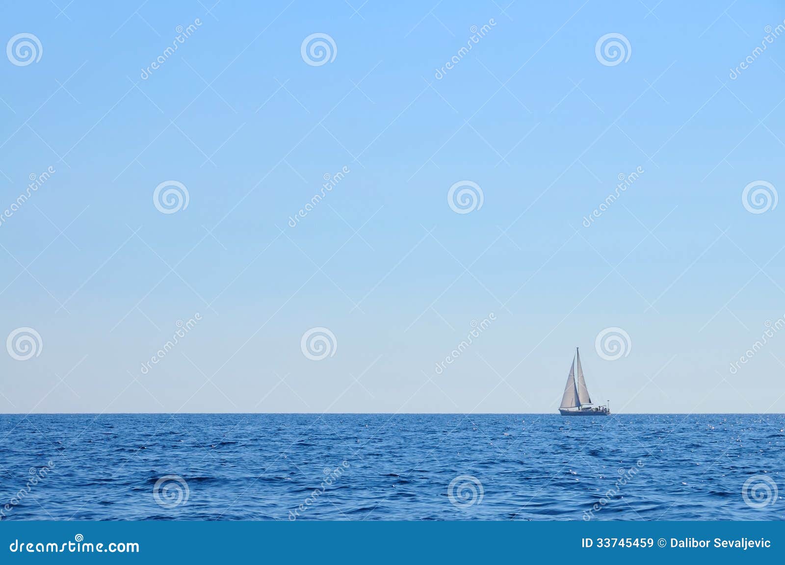 Sailboat At Open Sea Royalty Free Stock Images - Image: 33745459