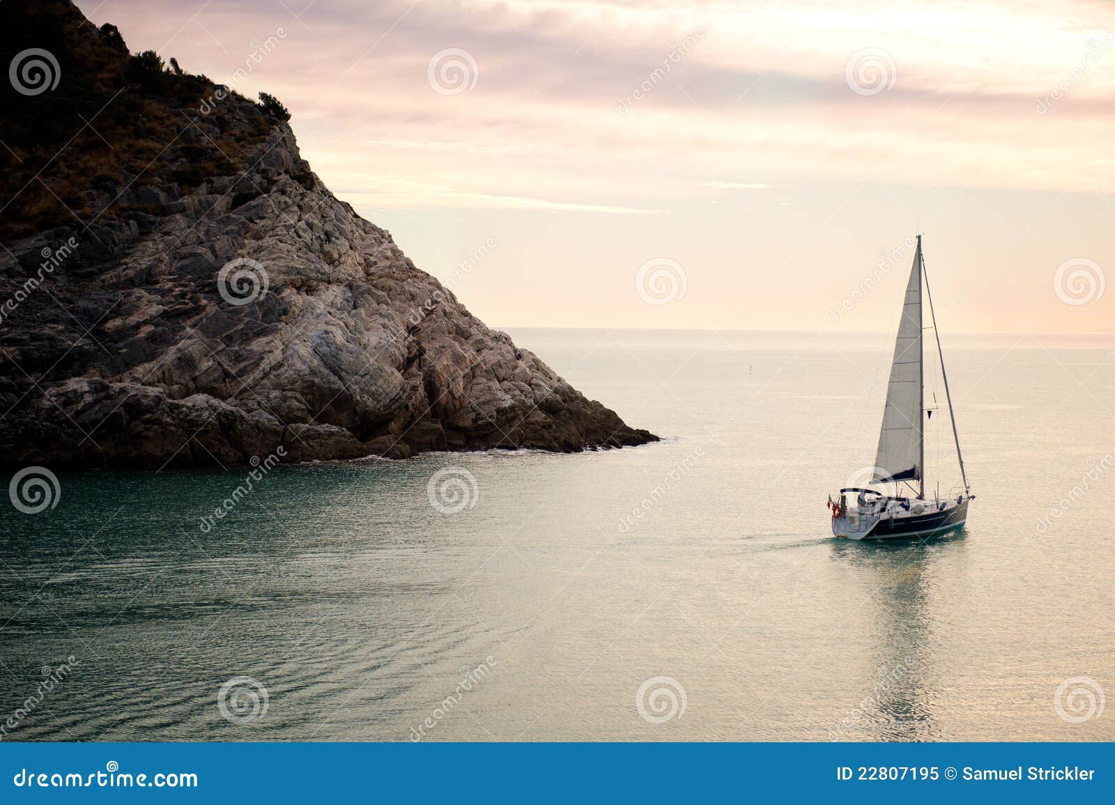 Sailboat At Sunset Royalty Free Stock Photo - Image: 22807195