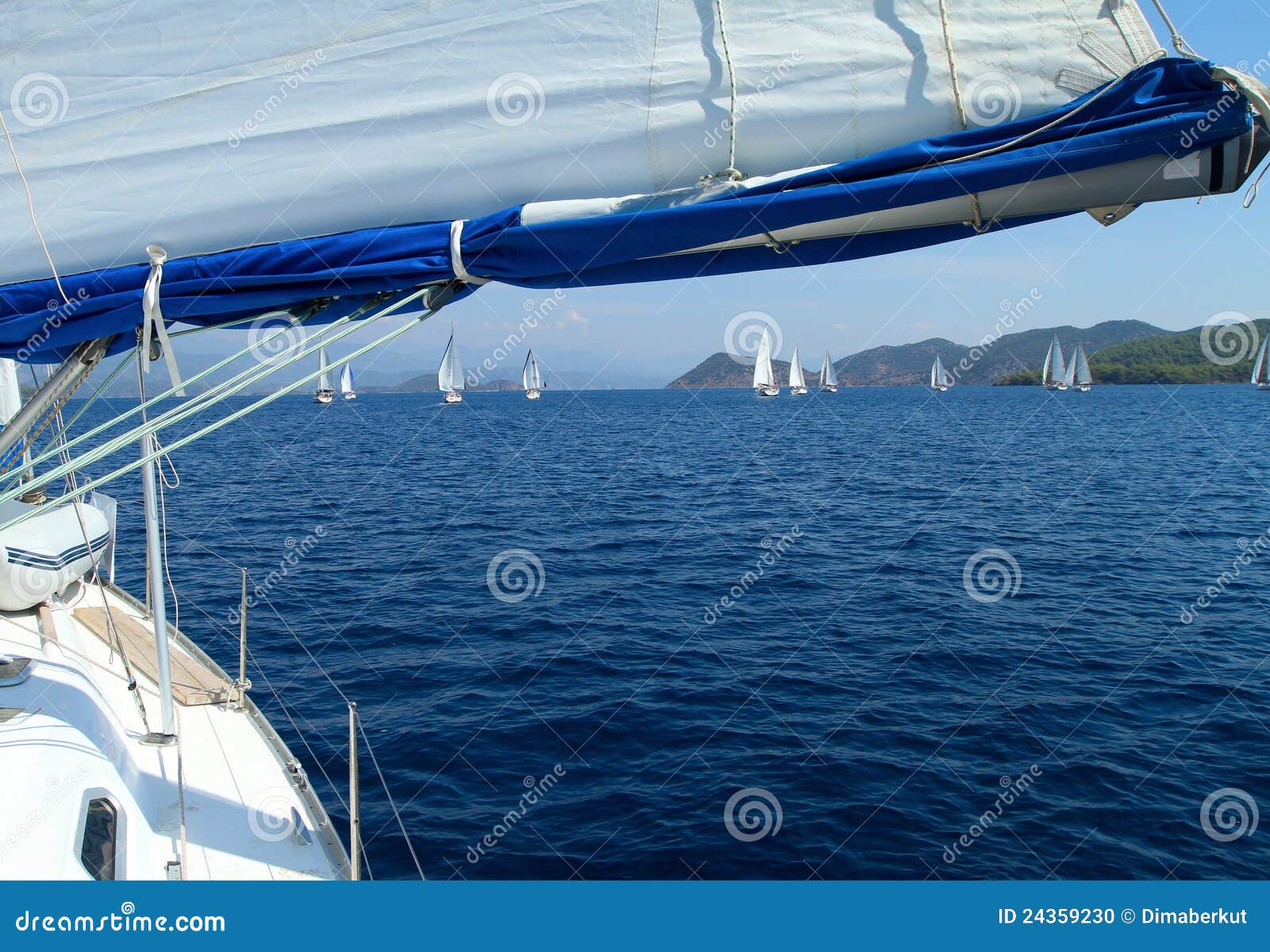 Sailing Toward In Mediterranean Sea Stock Photo - Image: 24359230