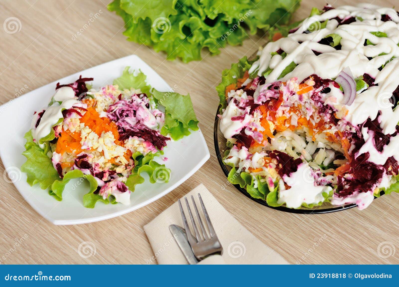 Royalty Free Stock Photos: Salad with herring and vegetables