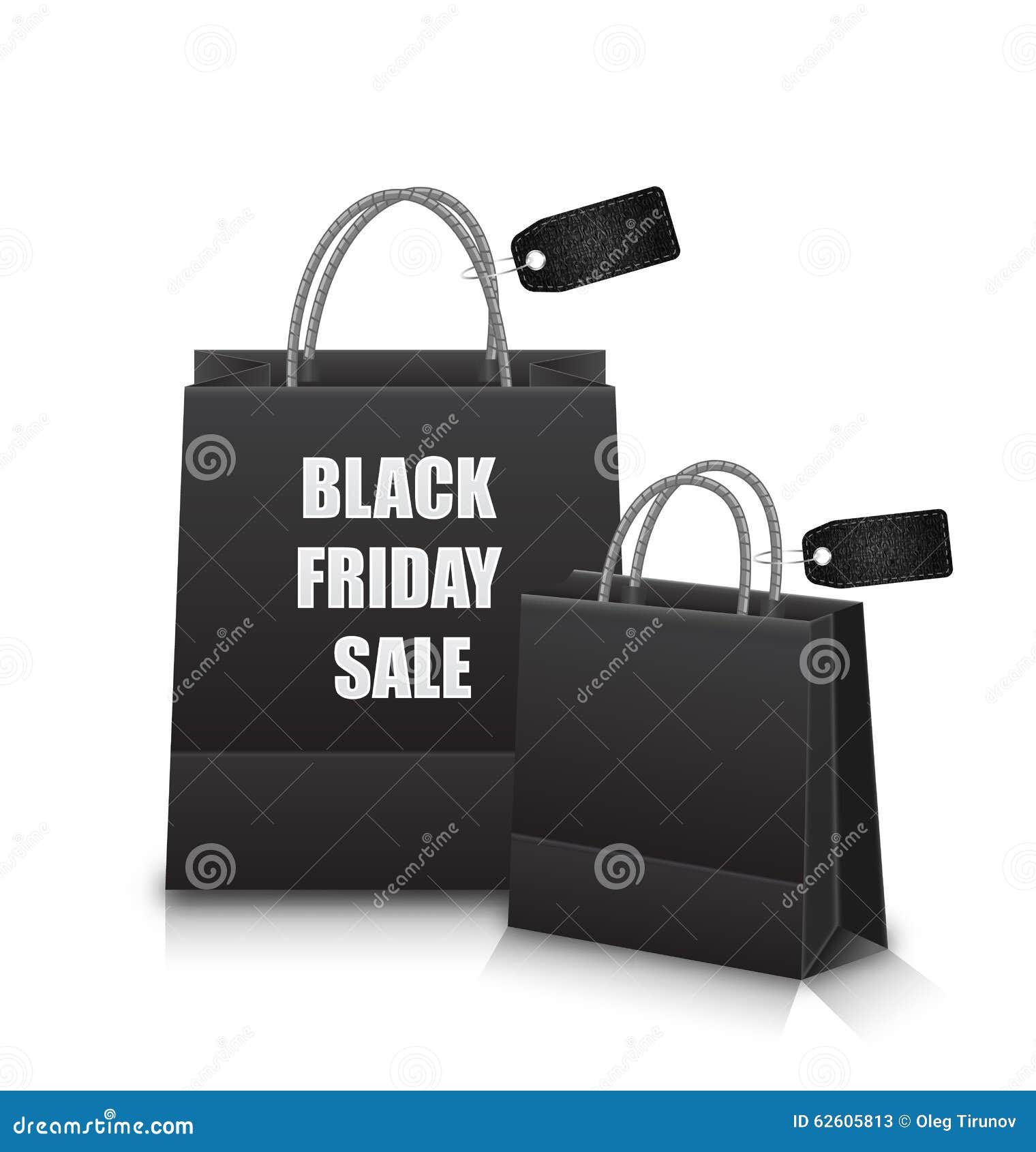 Sale Shopping Bags With Discount For Black Friday Stock Vector - Image: 62605813