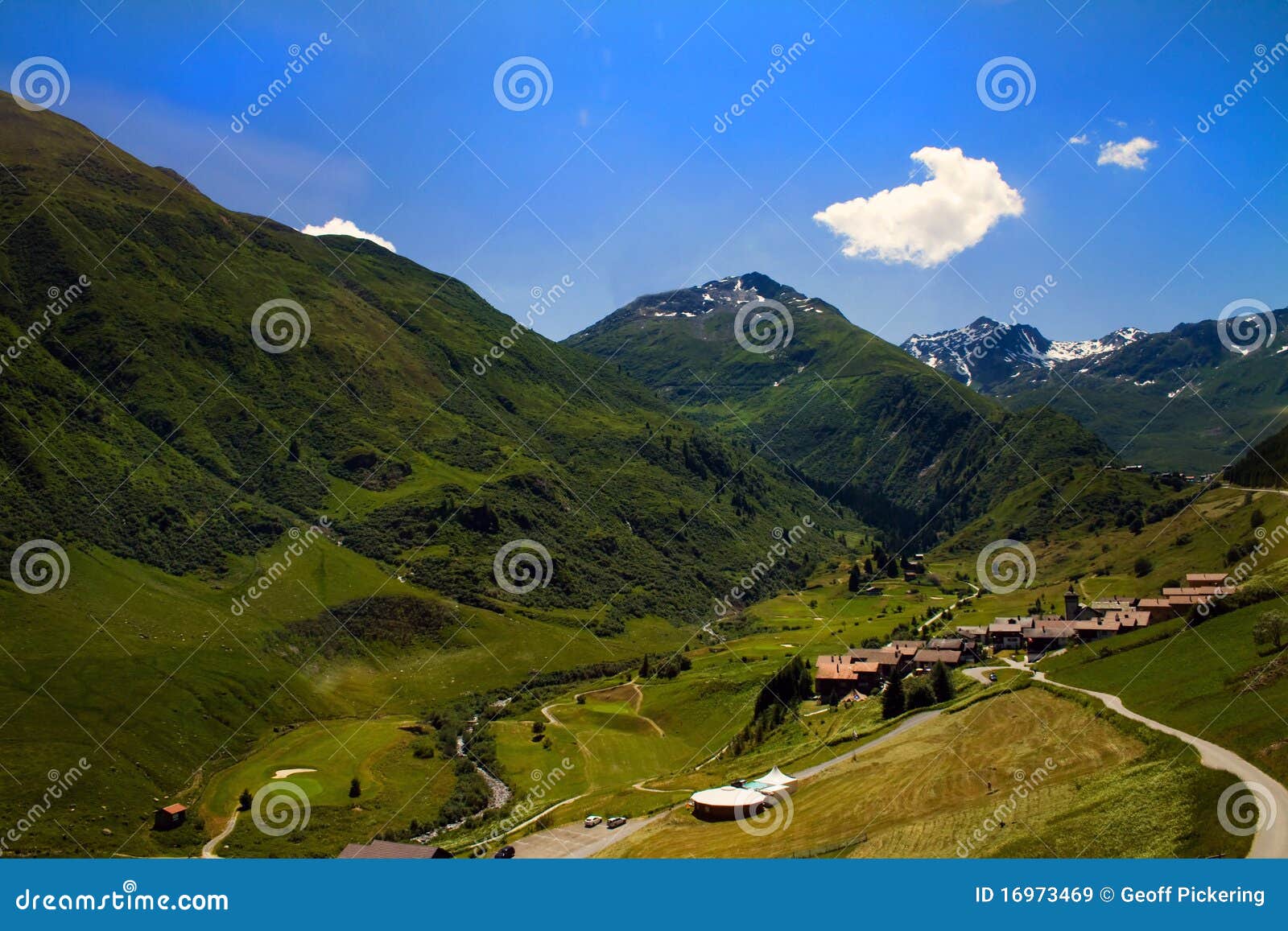 View of the scenery in the mountains of Switzerland.