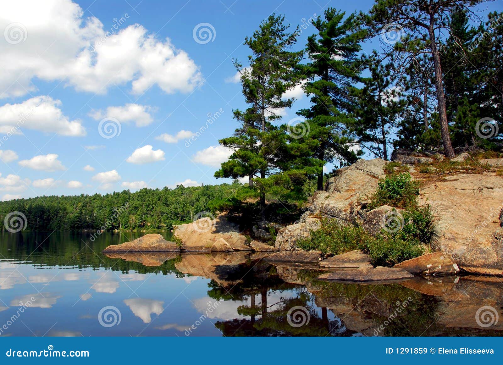 Scenic lake landscape at Algonquin provincial park, Ontario, Canada.