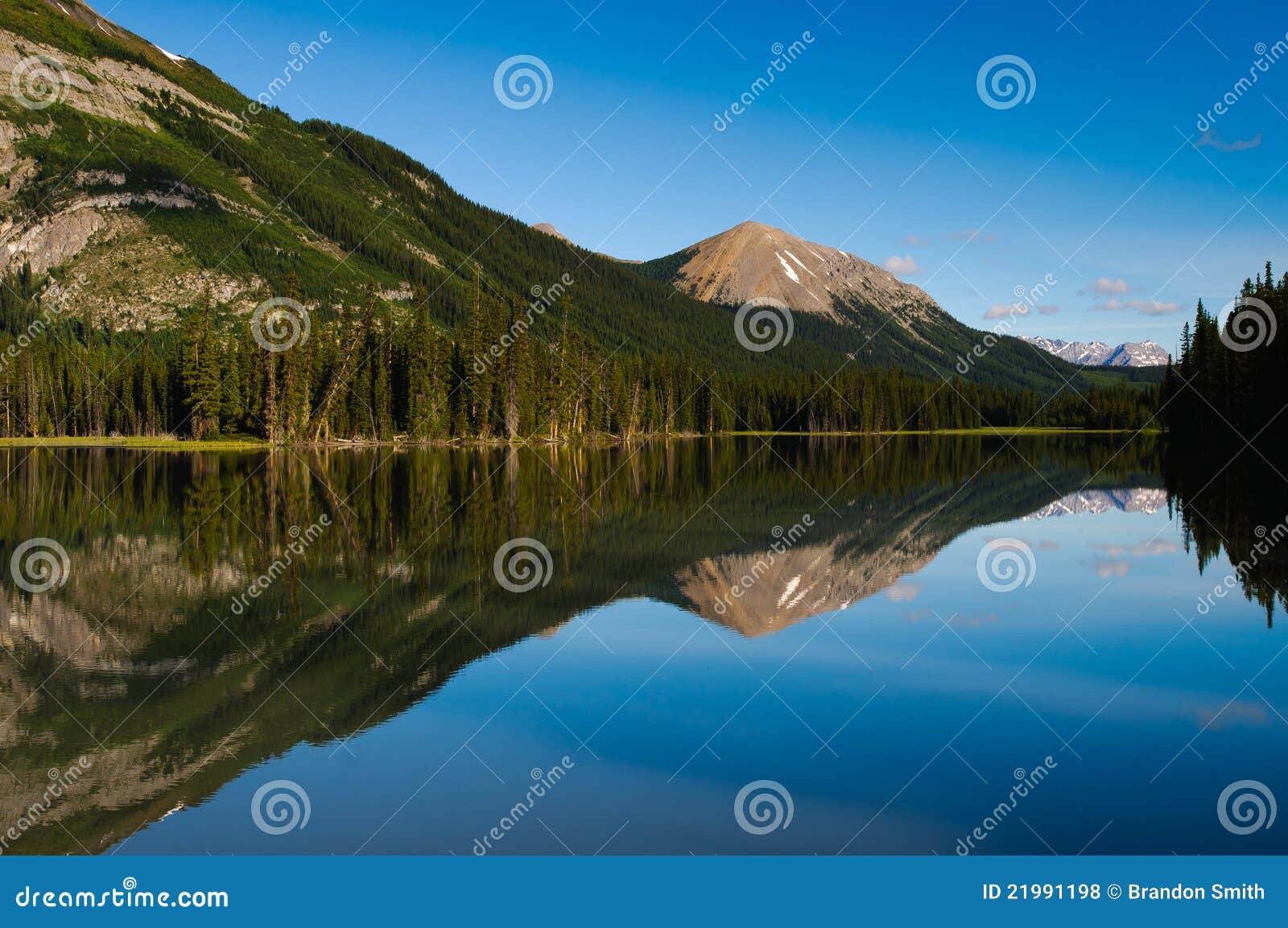 Mountain lake in Kananaskis country Alberta Canada in summer.