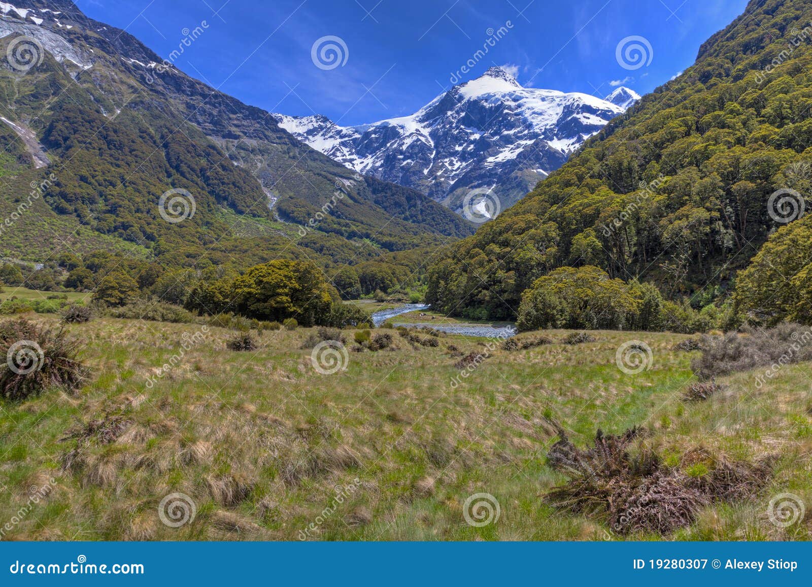 The upper Wilkin river valley on the south island of New Zealand.