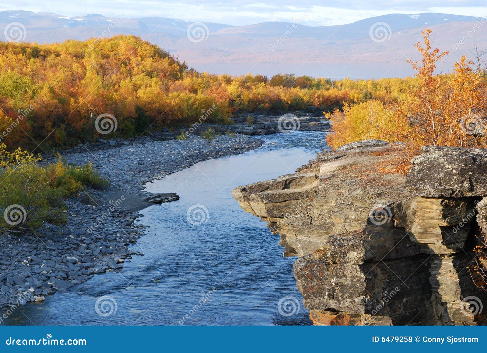 Scenic river in autumn