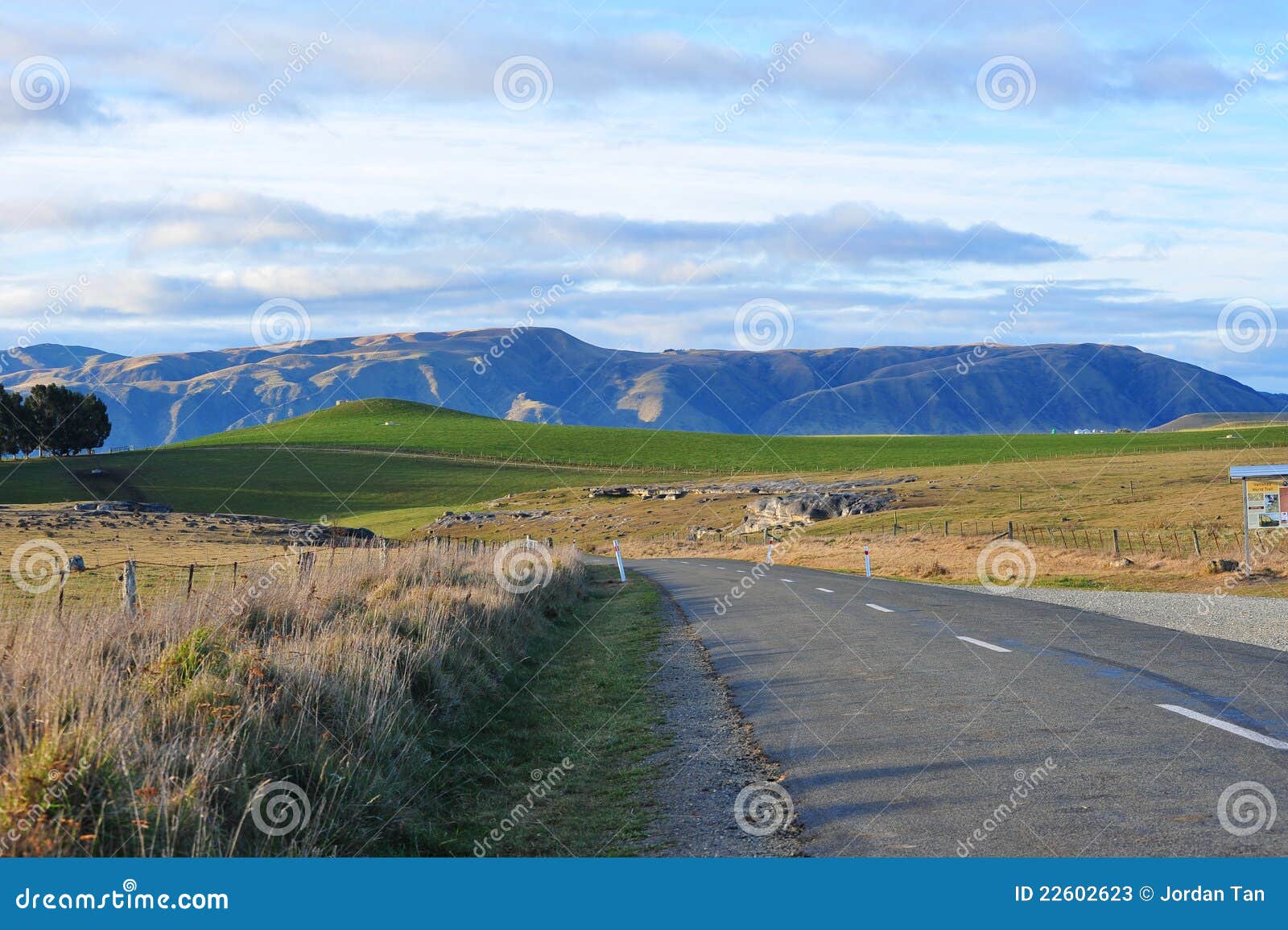 Scenic road of New Zealand South Island.