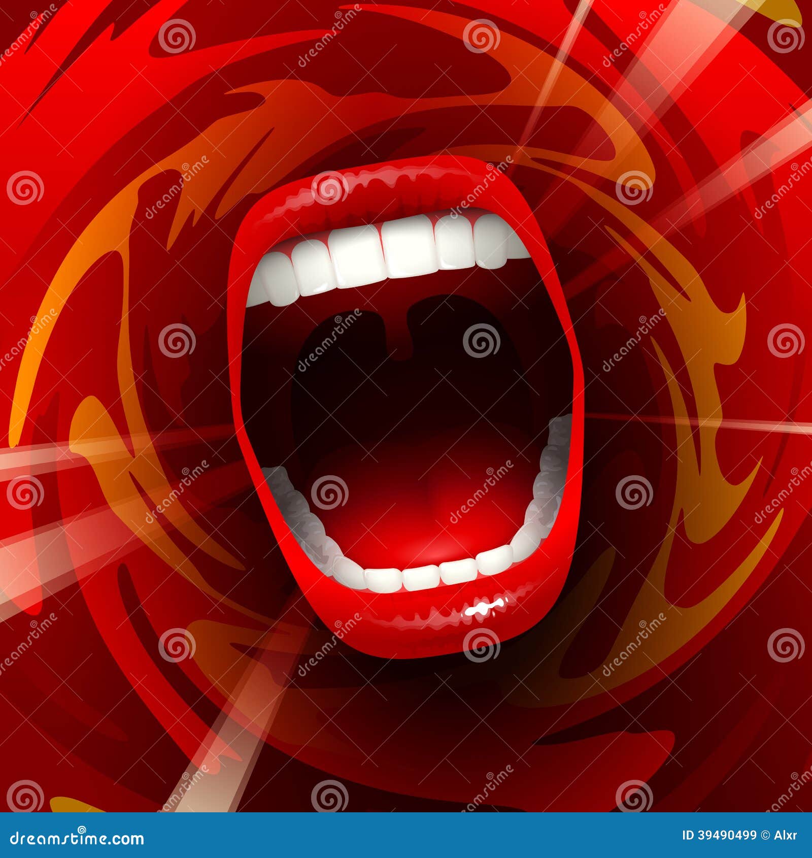 Screaming Singing Mouth Stock Vector - Image: 39490499