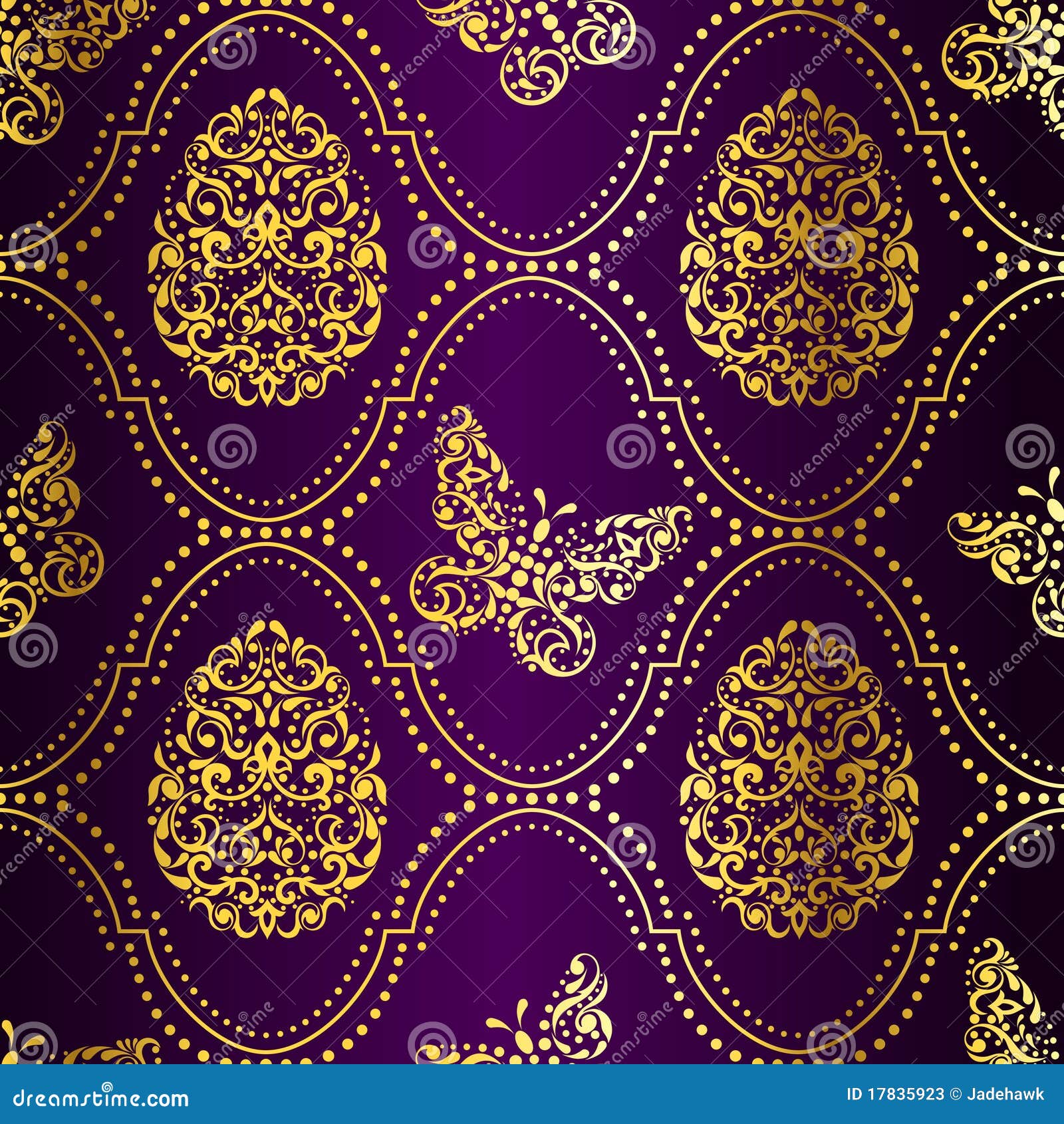 Seamless Easter Background In Purple And Gold Stock Photos ...