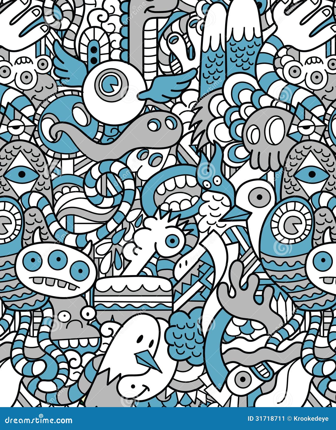 doodle art monster wallpaper hd