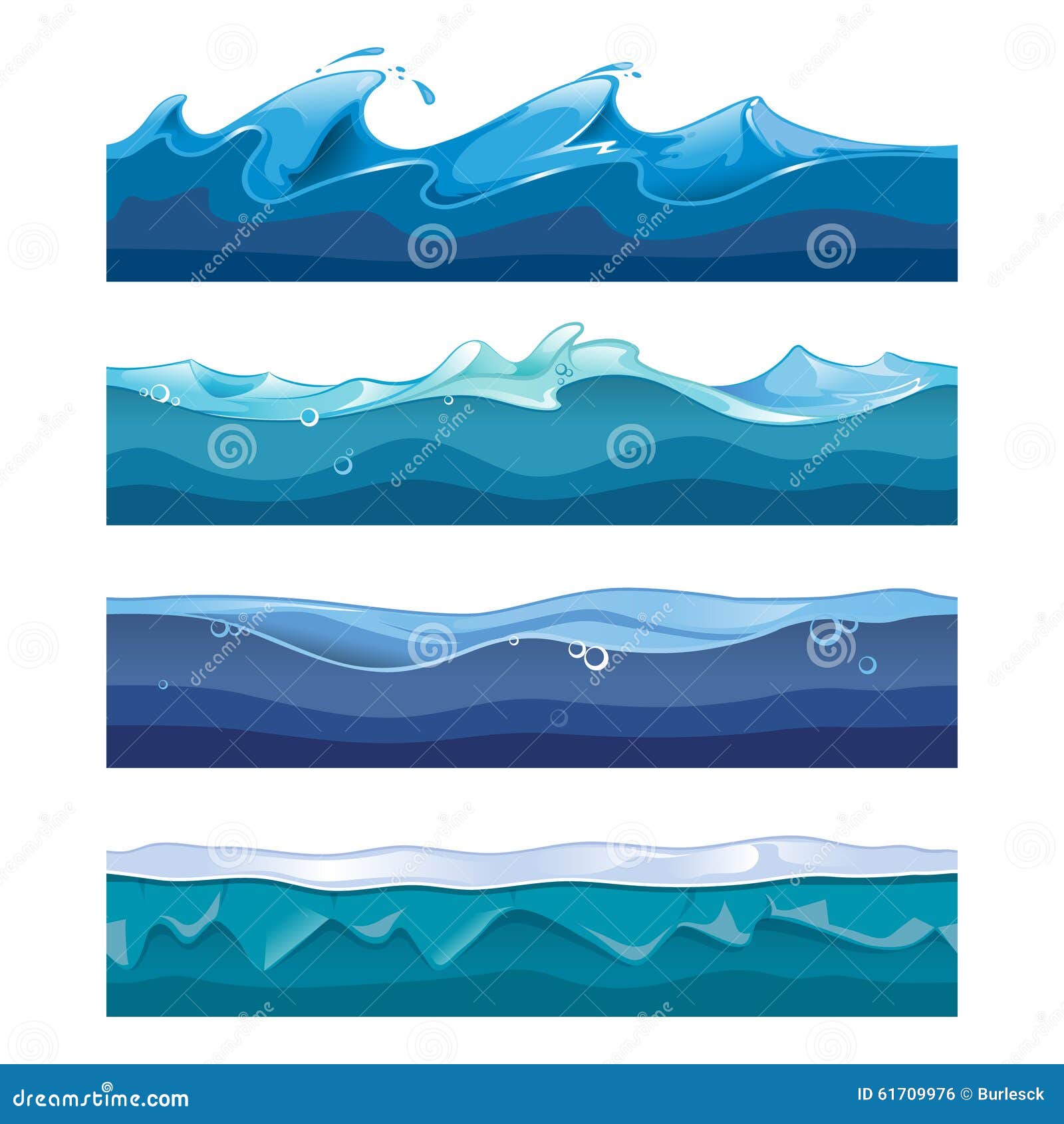 Seamless Ocean, Sea, Water Waves Vector Stock Vector ...
 Ocean Water Waves Cartoon