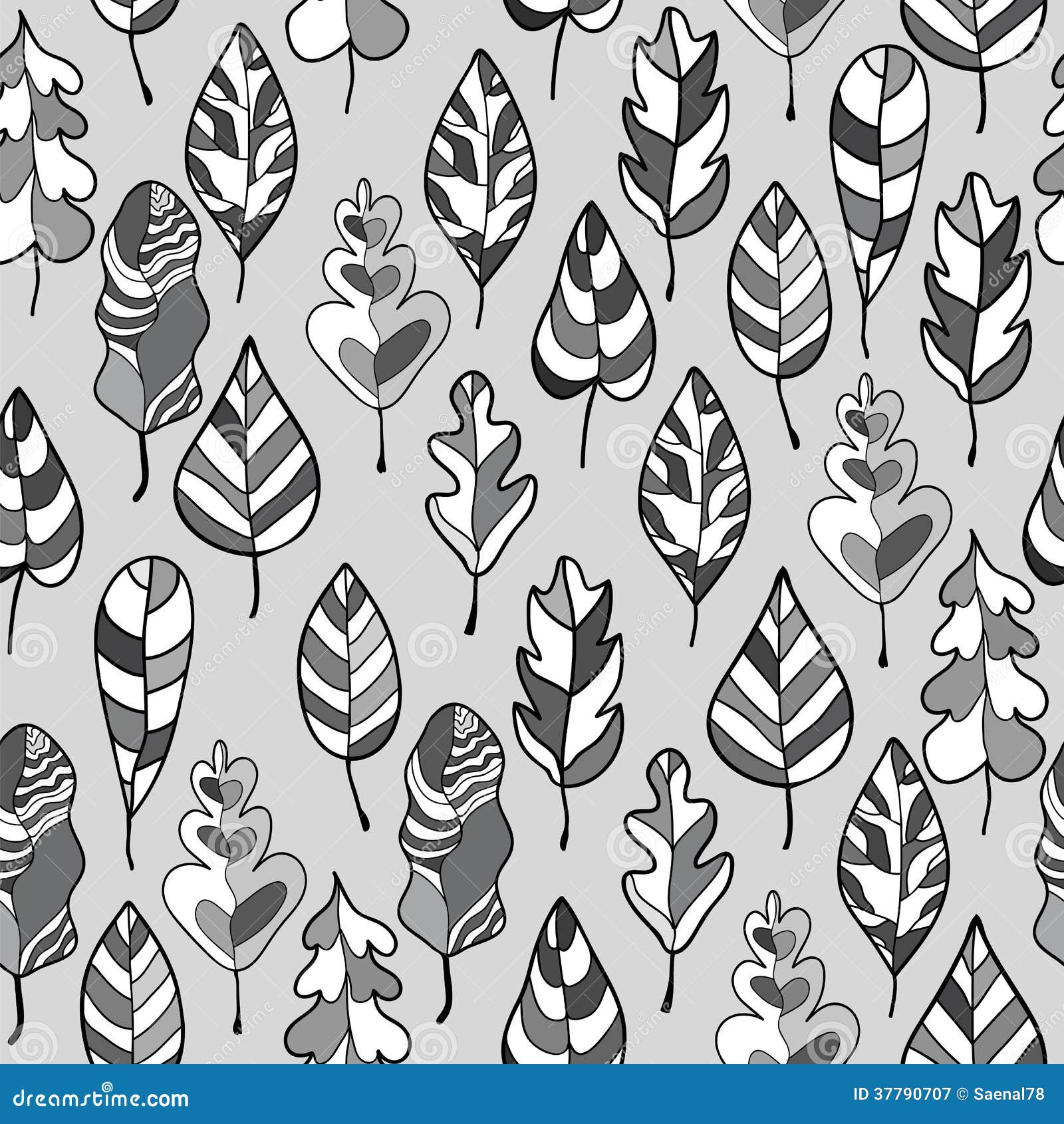 seamless stylized leaf pattern decorative templat royalty stylized leaf