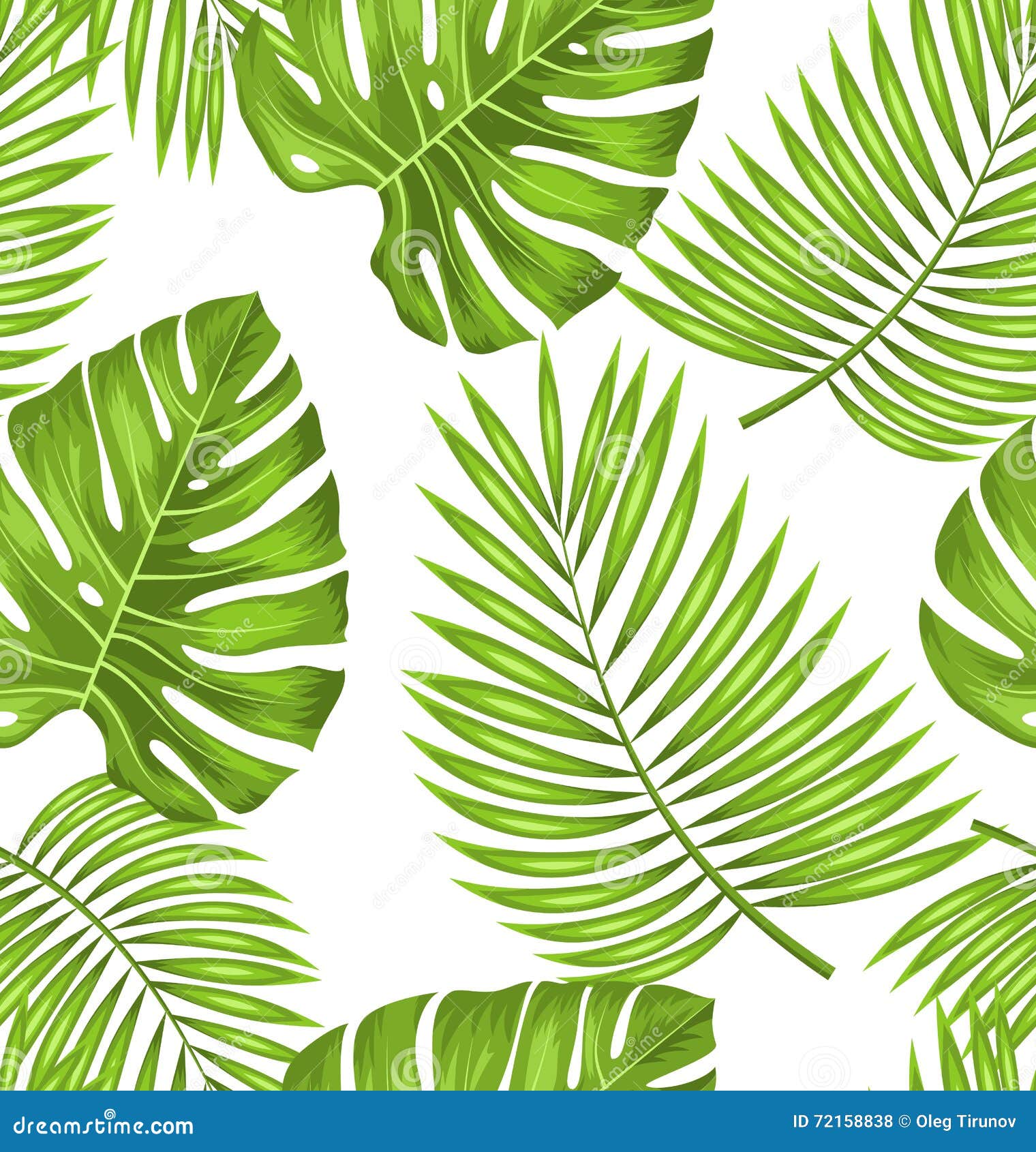 Bladeren Behang seamless wallpaper green tropical leaves fabric swatch illustration summer beautiful texture vector 72158838 - Bladeren Behang
