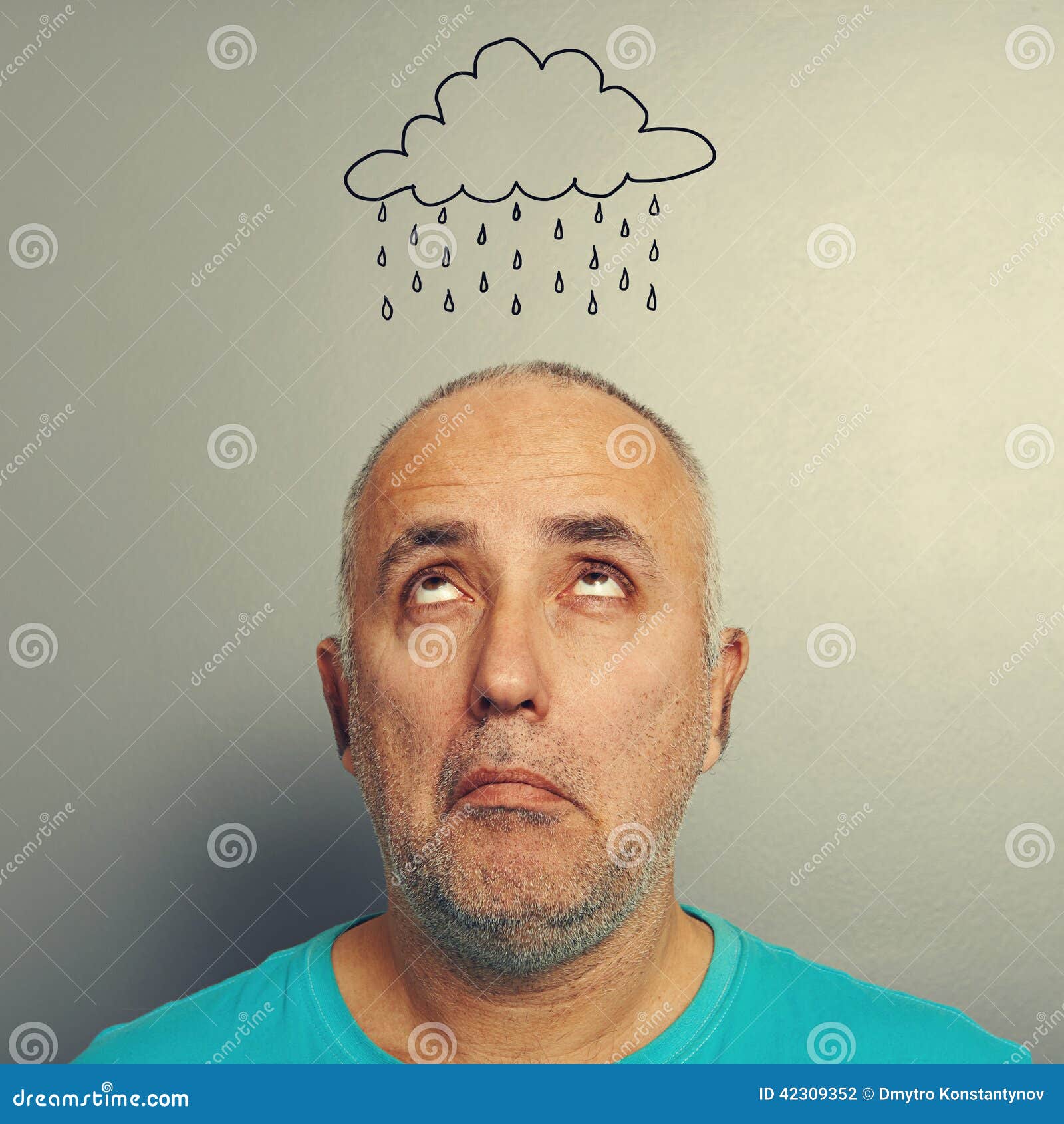 Senior man with drawing <b>storm cloud</b> - senior-man-drawing-storm-cloud-portrait-over-grey-background-42309352