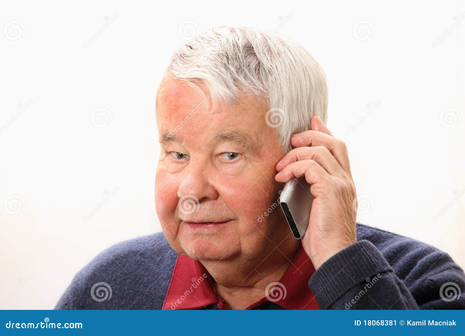 Senior Man Talking On The Phone Stock Im