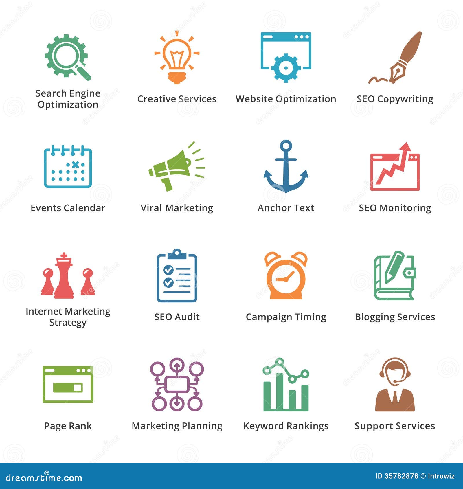 This set contains 16 SEO and Internet Marketing icons that can be used ...