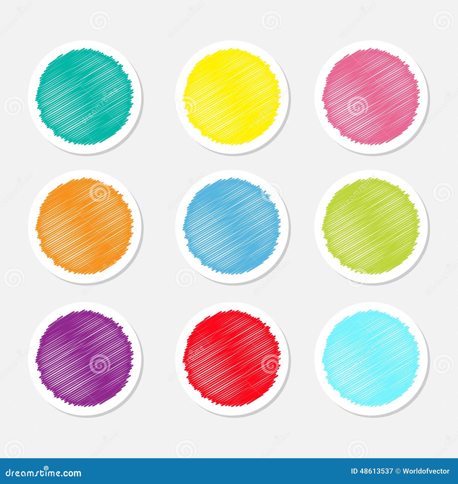 Set Of Blank Colorful Round Label Buttons Tag Sticker For ...