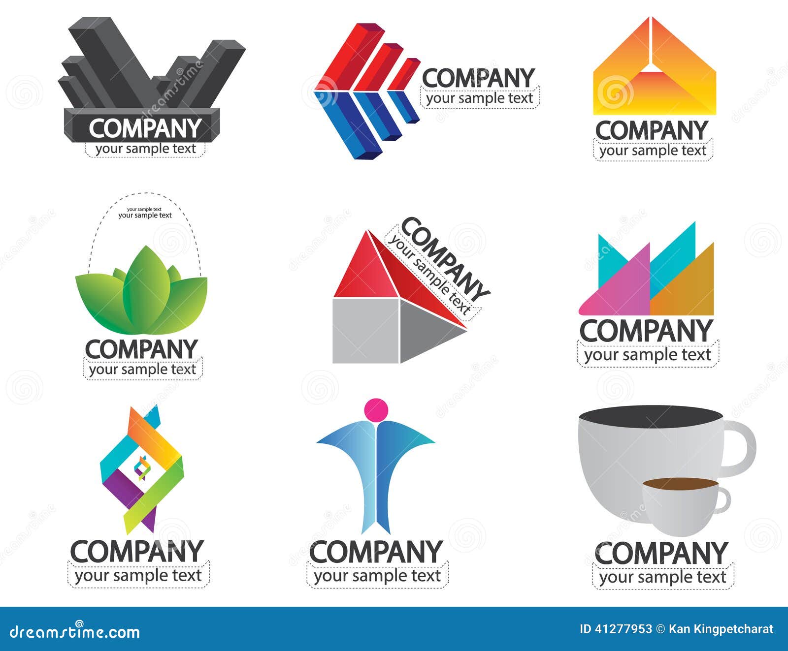 Set Of Company Name Logo Vector Stock Vector Image 41277953