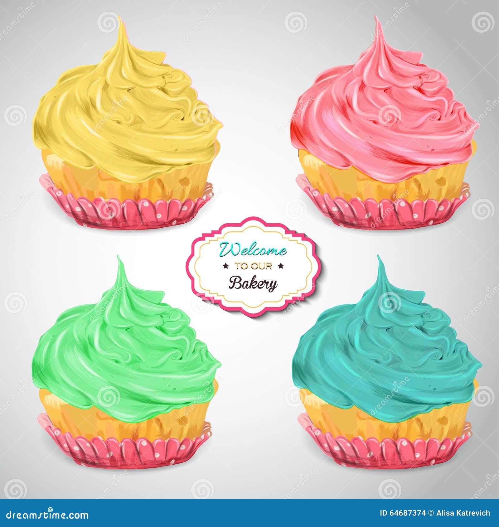 set of delicious cupcakes with different toppings stock vector image 64687374 set of delicious cupcakes with different toppings stock vector image 64687374