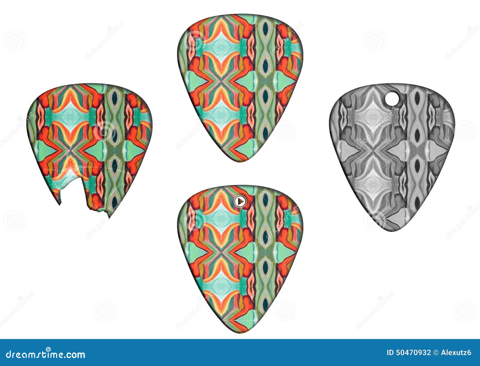 Stock Photography Set of guitar picks retro texture. Image 50470932
