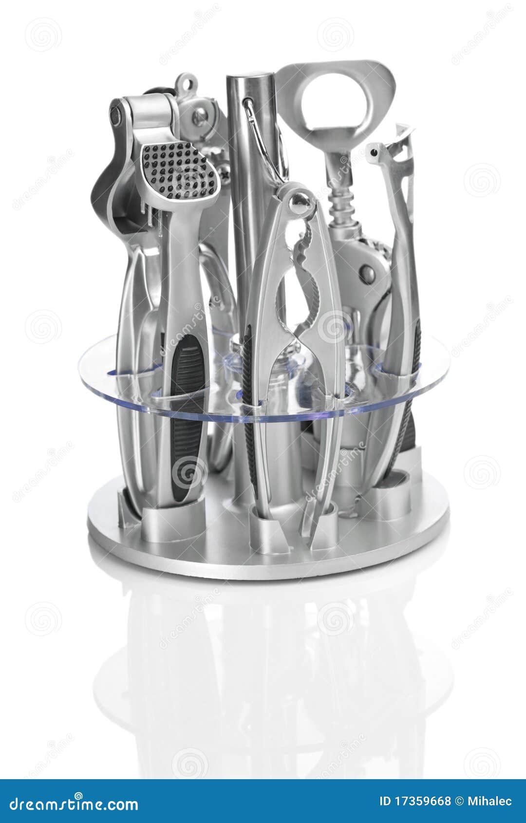 Set of kitchen utensils isolated on white background.