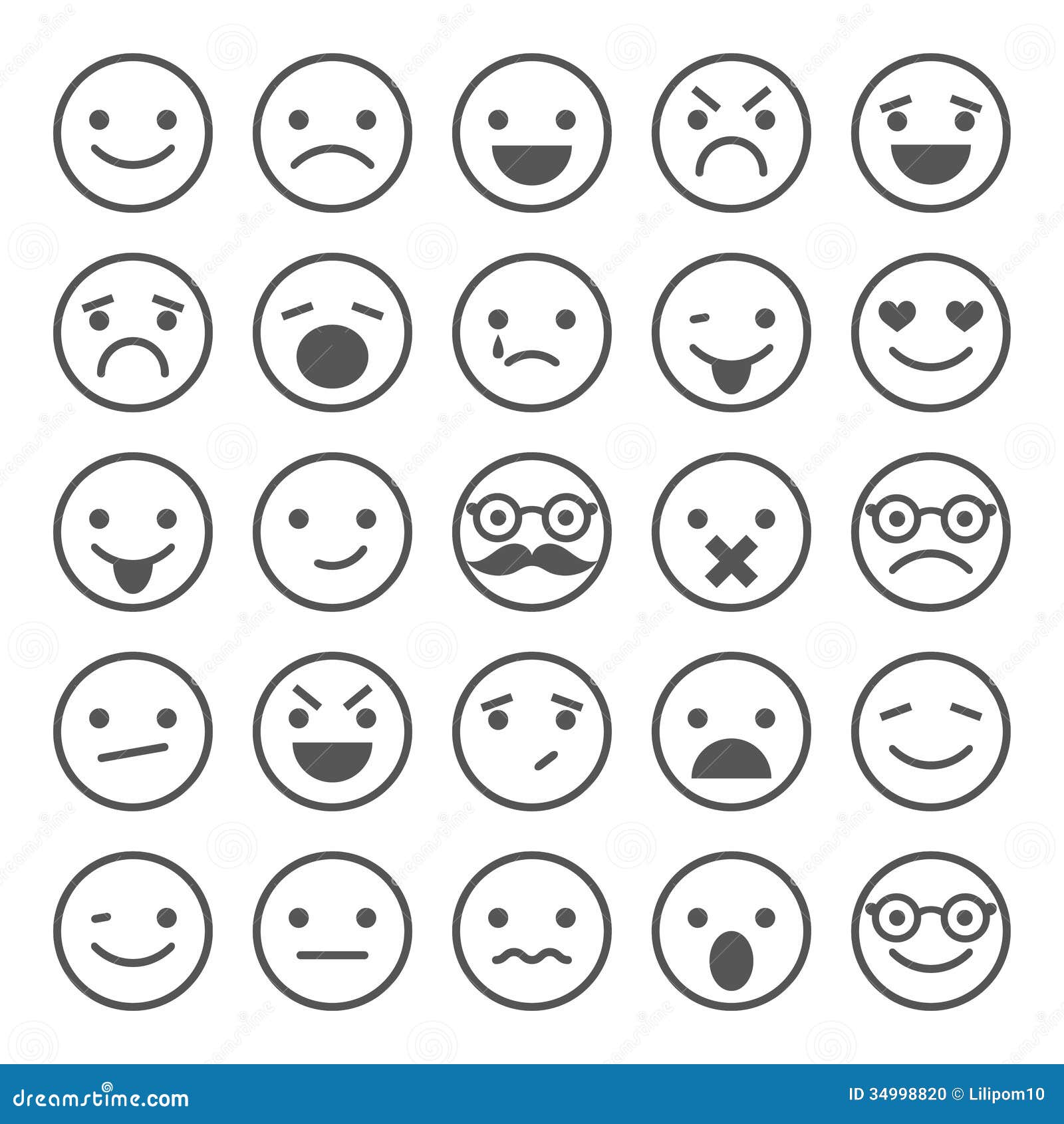Different Emotion Smiley Faces
