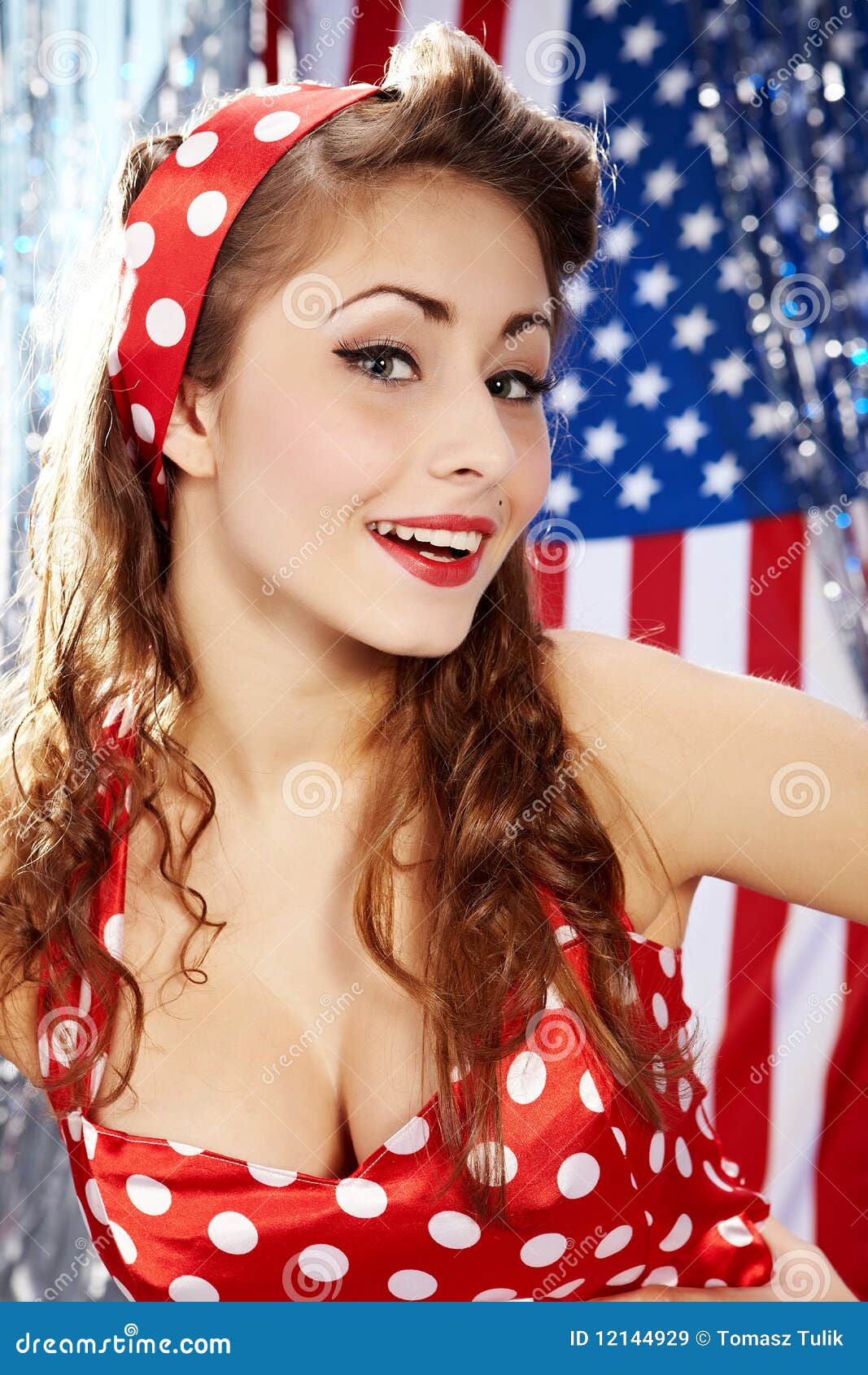 Sexy Patriotic American Girl Royalty Free Stock Images
