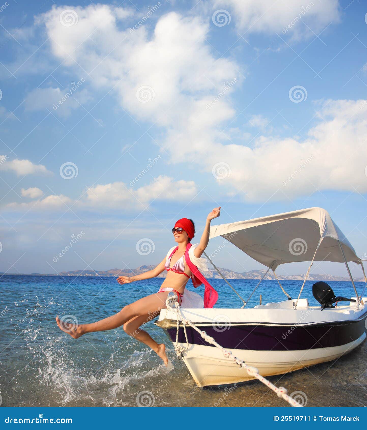 Sexy Woman On Boat During Summer Stock Image Image 25519711