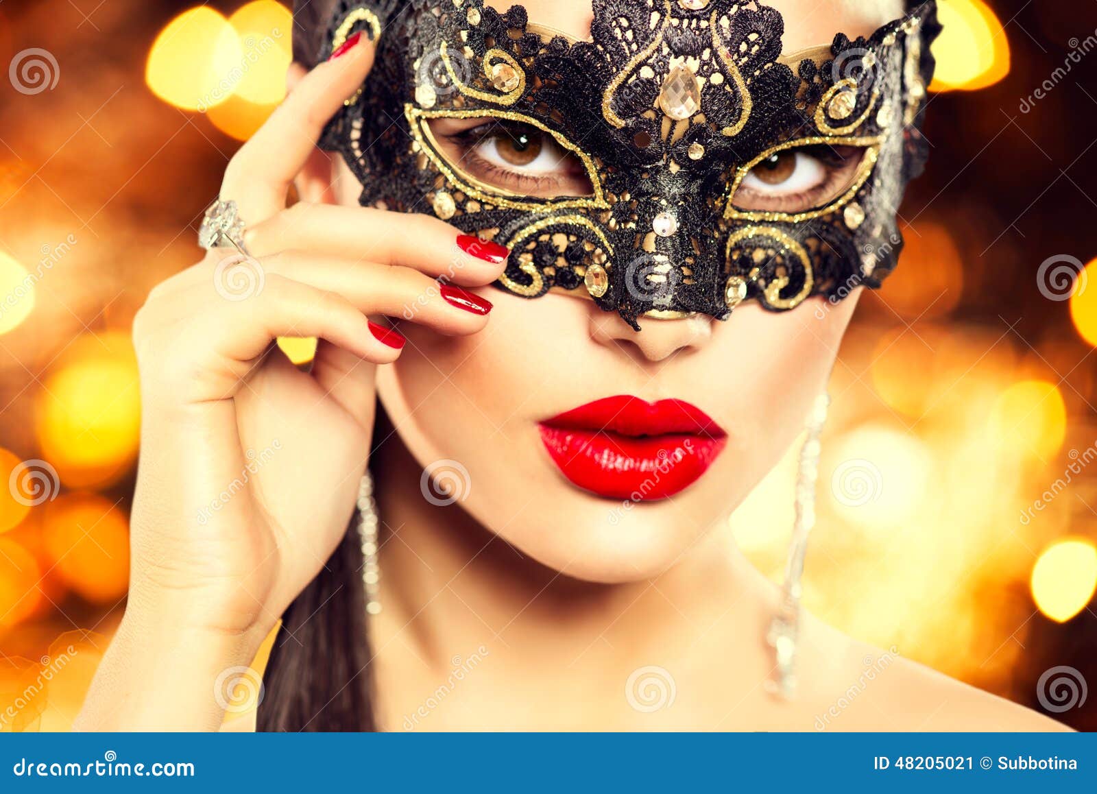 Sexy Woman Wearing Carnival Mask