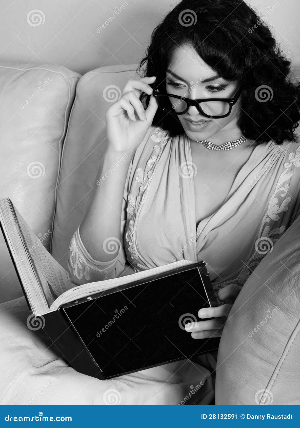 Sexy Young Brunette Woman Reading Book Stock Image Image 28132591