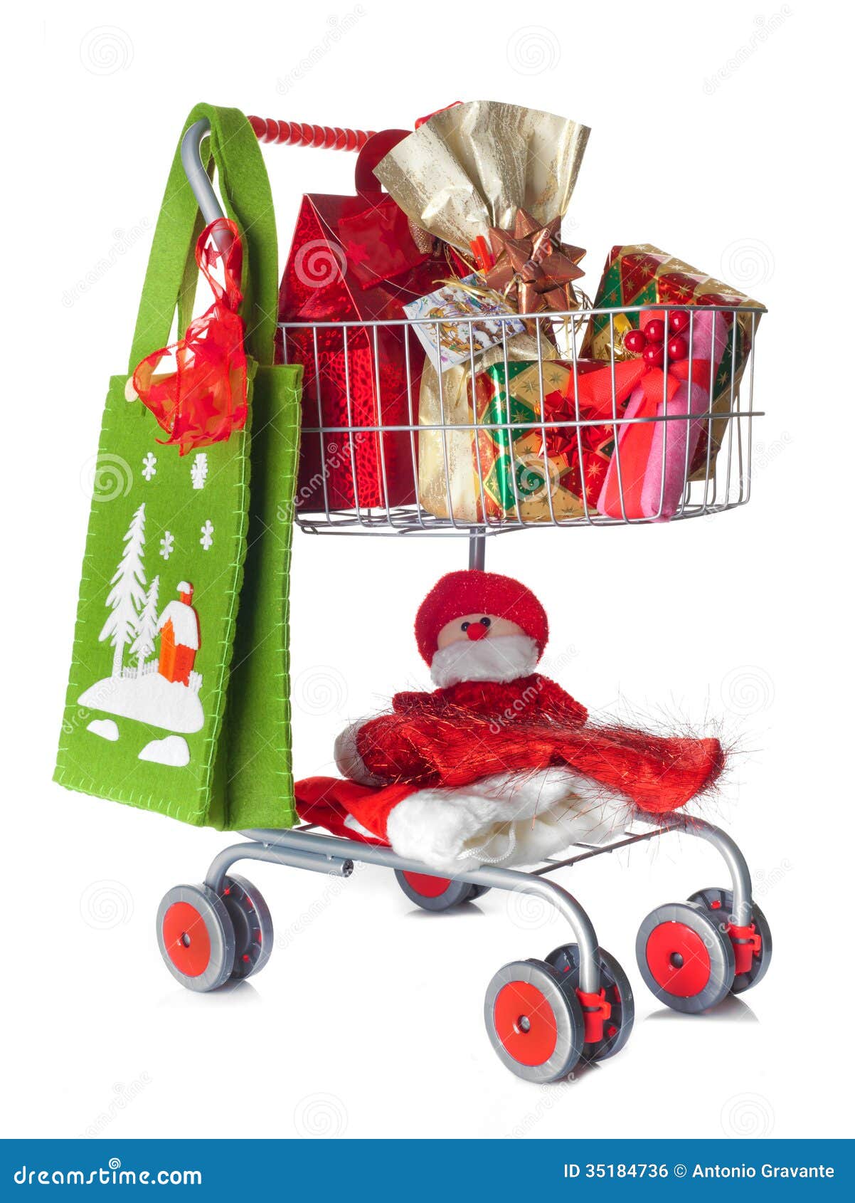 shopping cart full of christmas gifts royalty free stock shopping cart full of christmas gifts royalty free stock