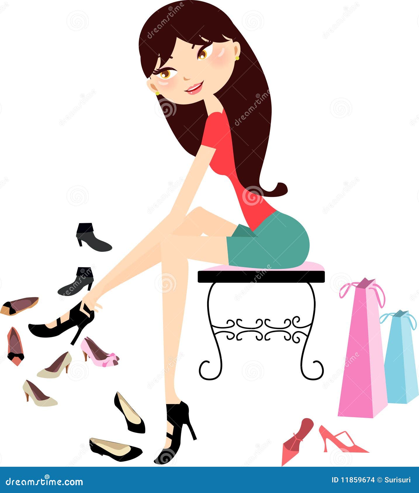 Fashion Lady Shoes Display Retail Store Design For Bag And Shoes