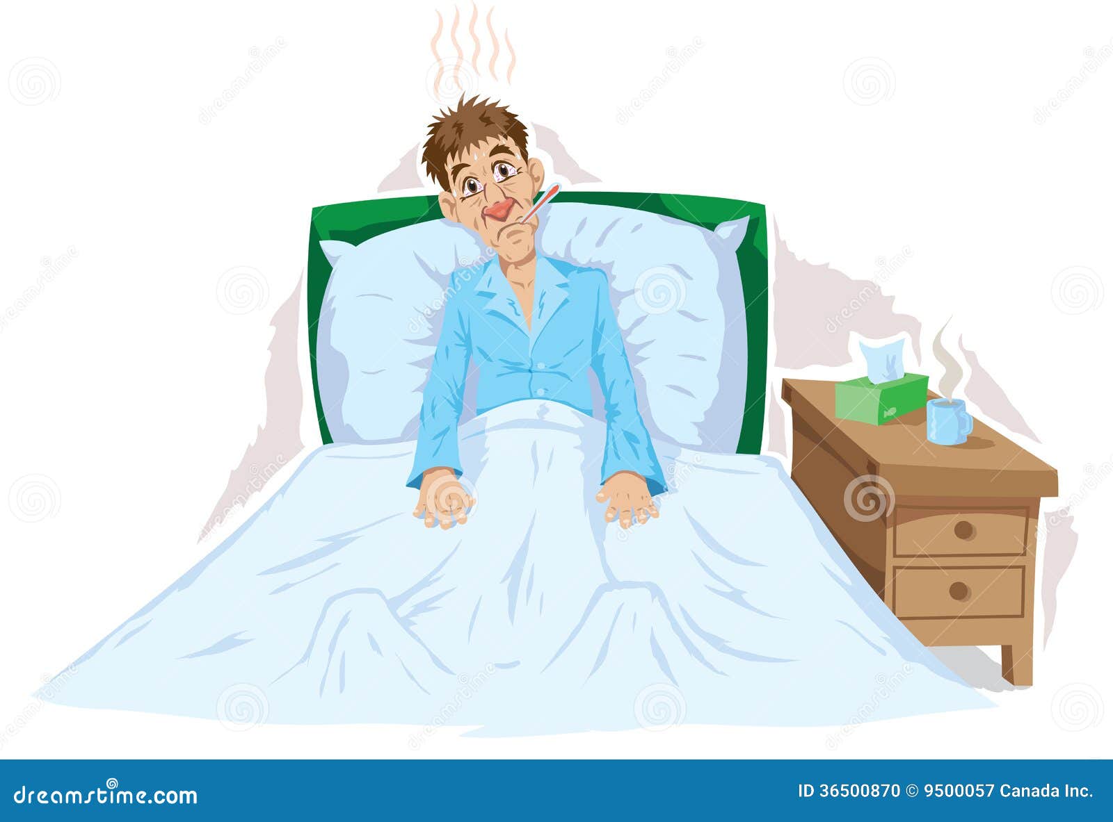 clipart sick man in bed - photo #24