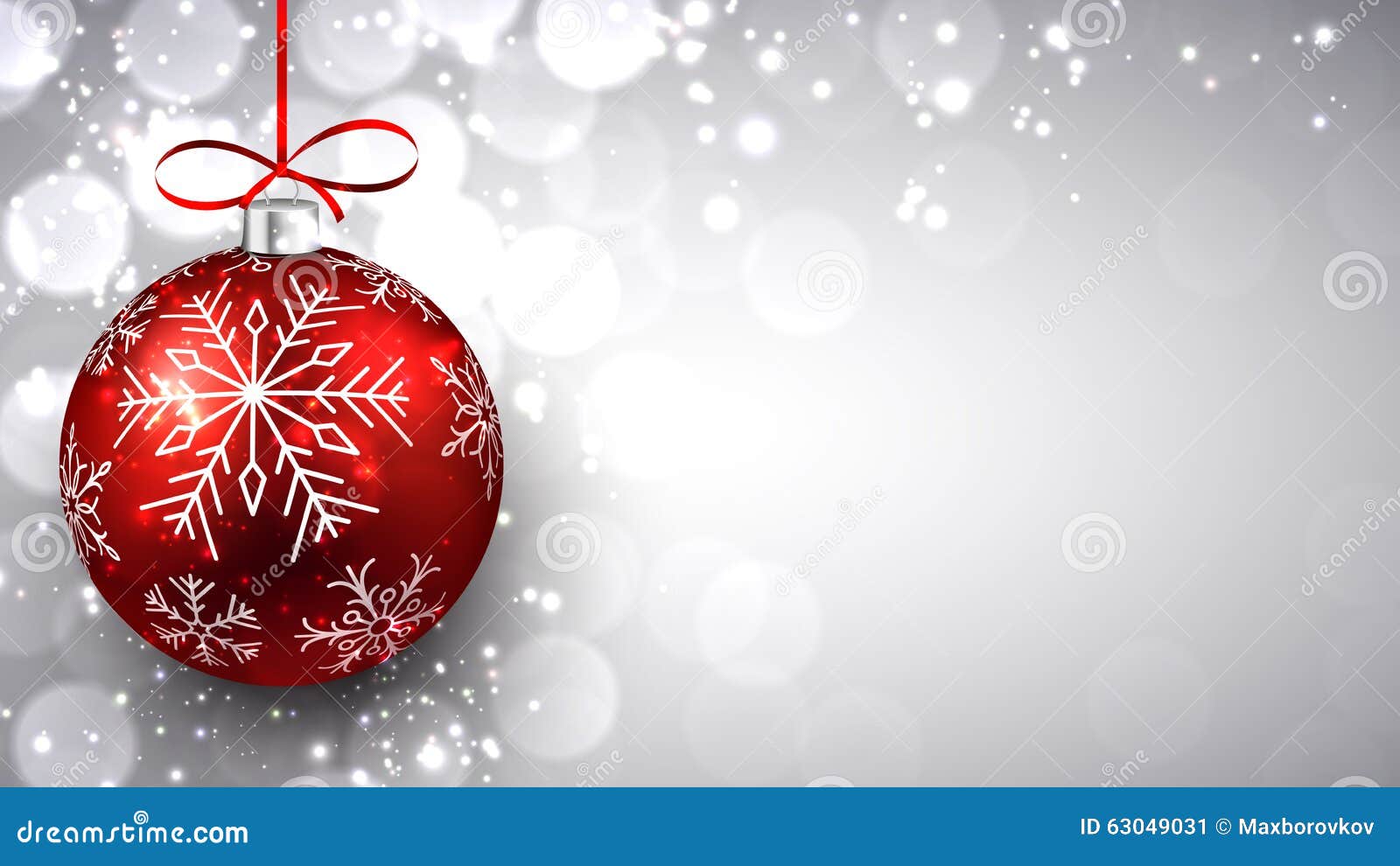 silver christmas background with red ball stock vector christmas ball vector