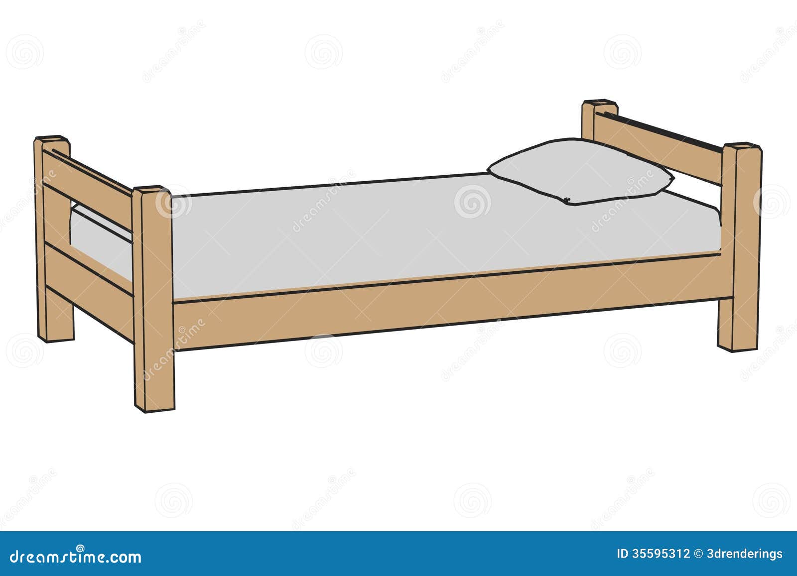 Simple Bed Stock Photography - Image: 35595312