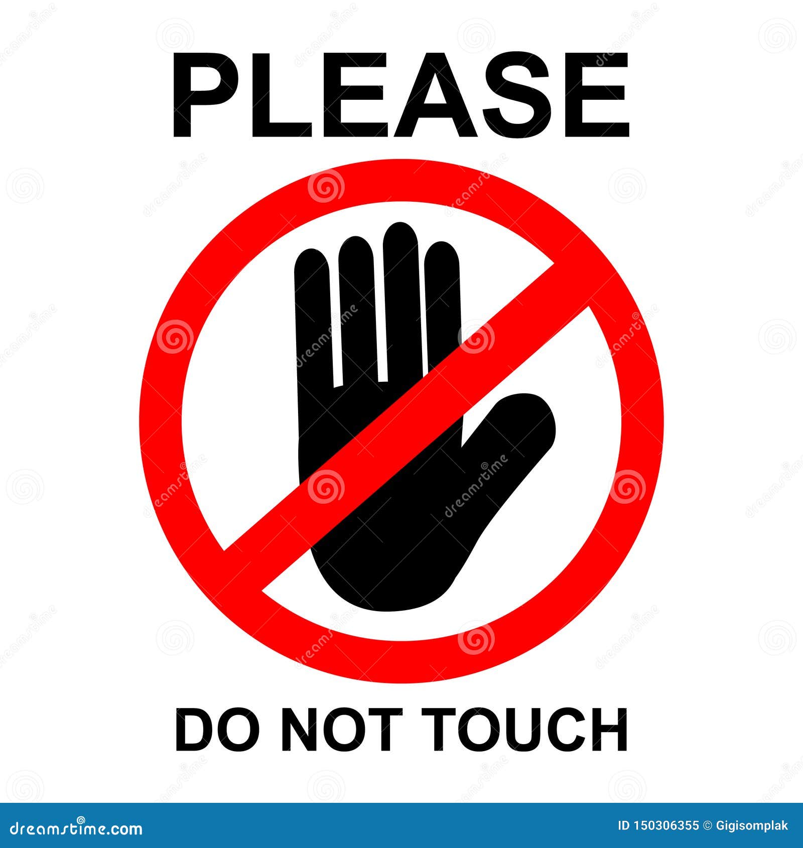 Please Don T Touch Me Hand Drawn Vector Illustration In Cartoon Comic