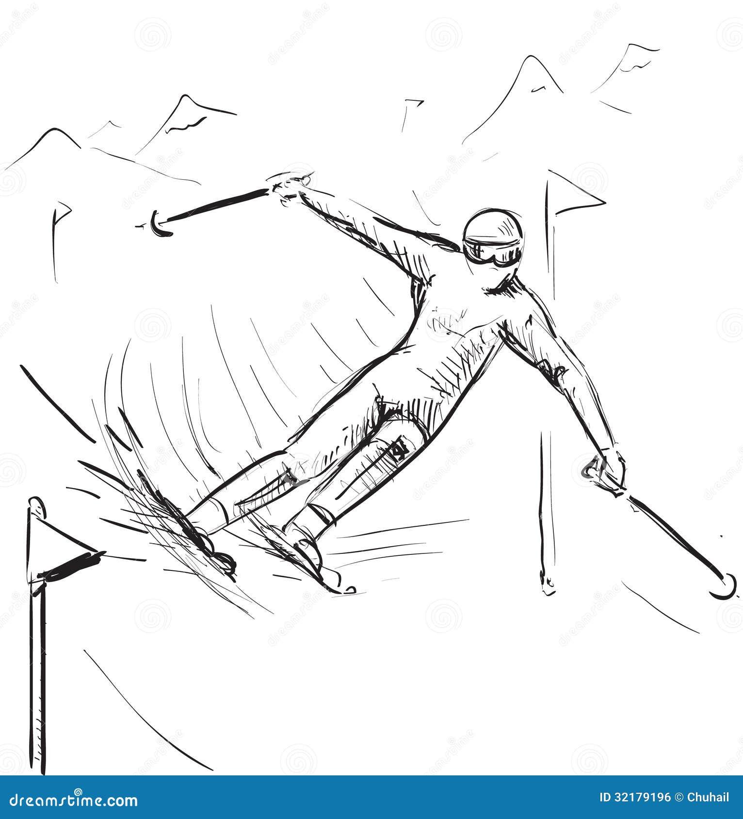 Skiing Man On Competitions Royalty Free Stock Image - Image: 32179196