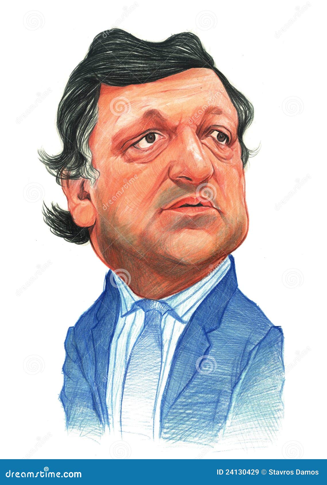 Skizze Jose Manuel-Barroso Redaktionelles Stockbild