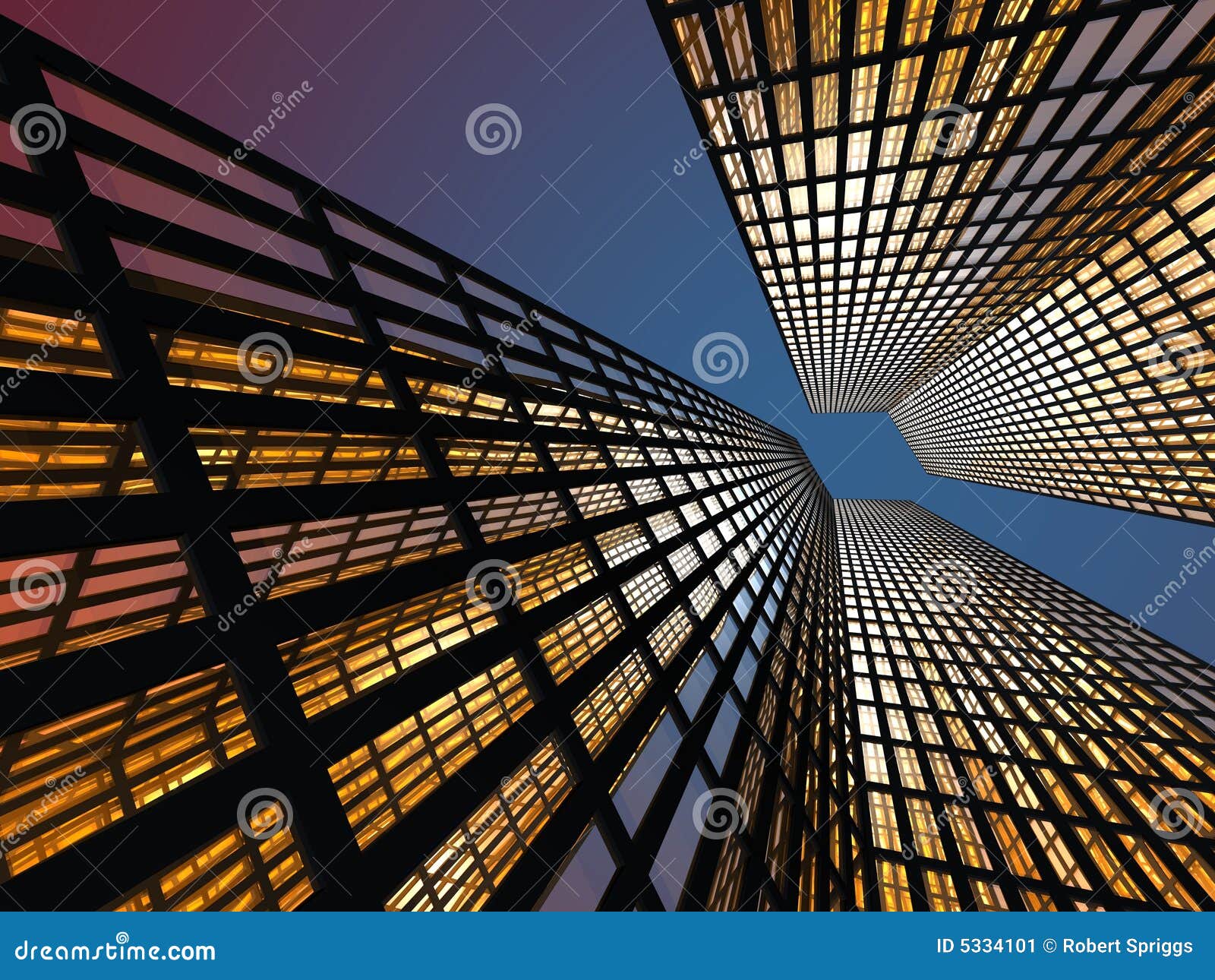 Skyscrapers At Night Stock Image - Image: 5334101