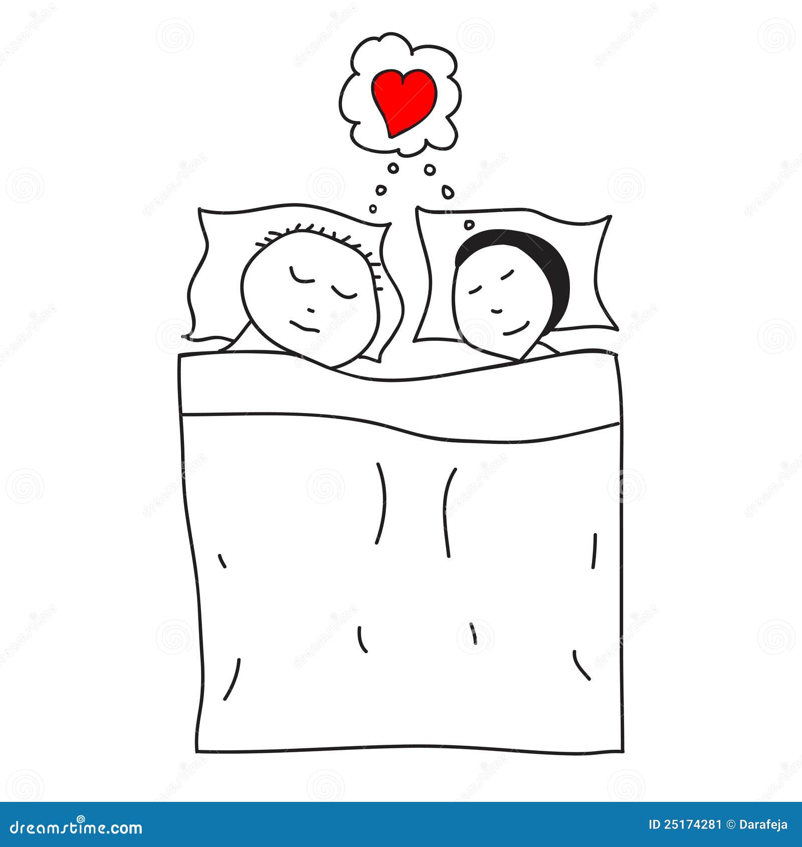 Couple Sleeping In Bed Cartoon Sleeping couple in the bed,