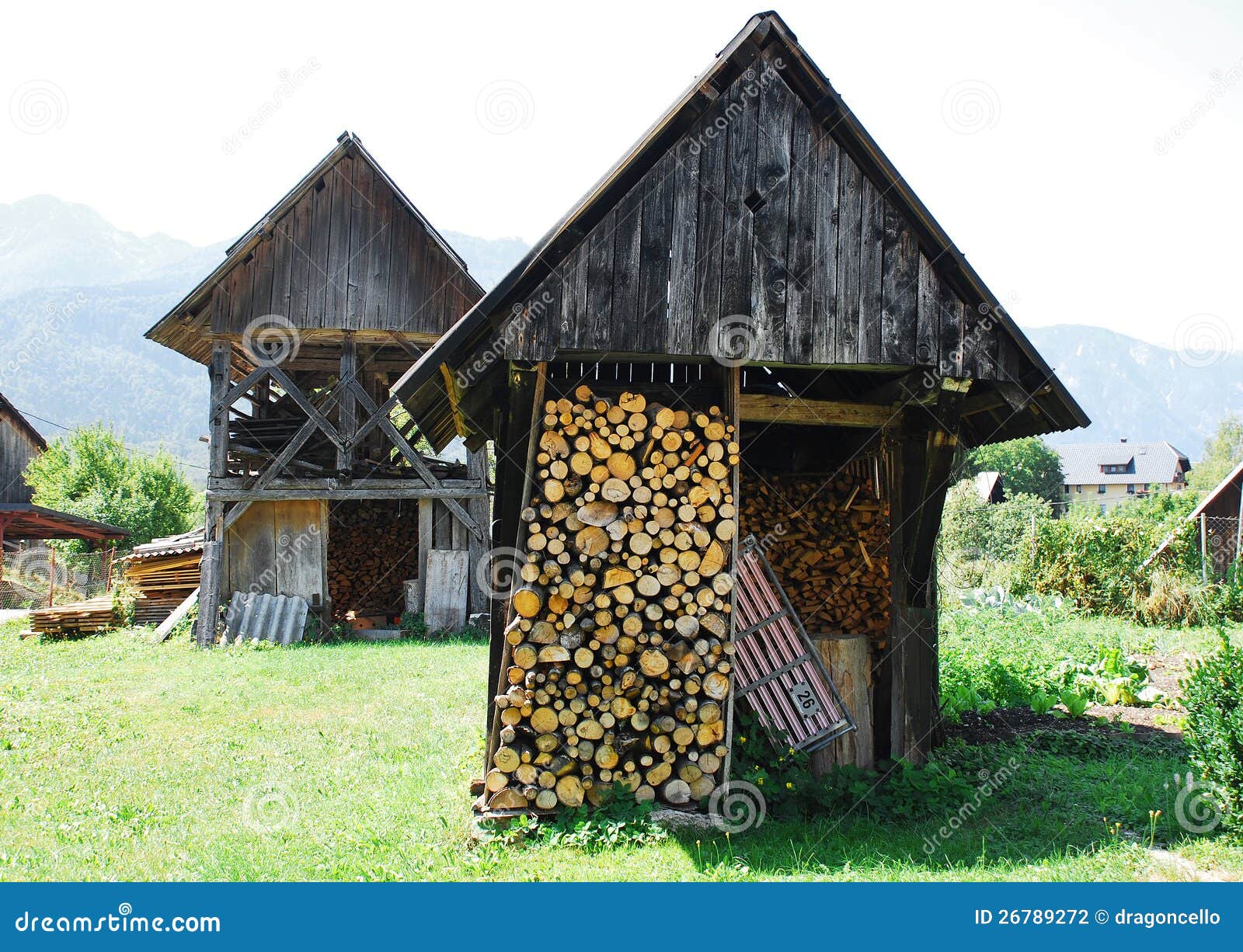 Stock Photography: Slovenian Wood Storage Buildings