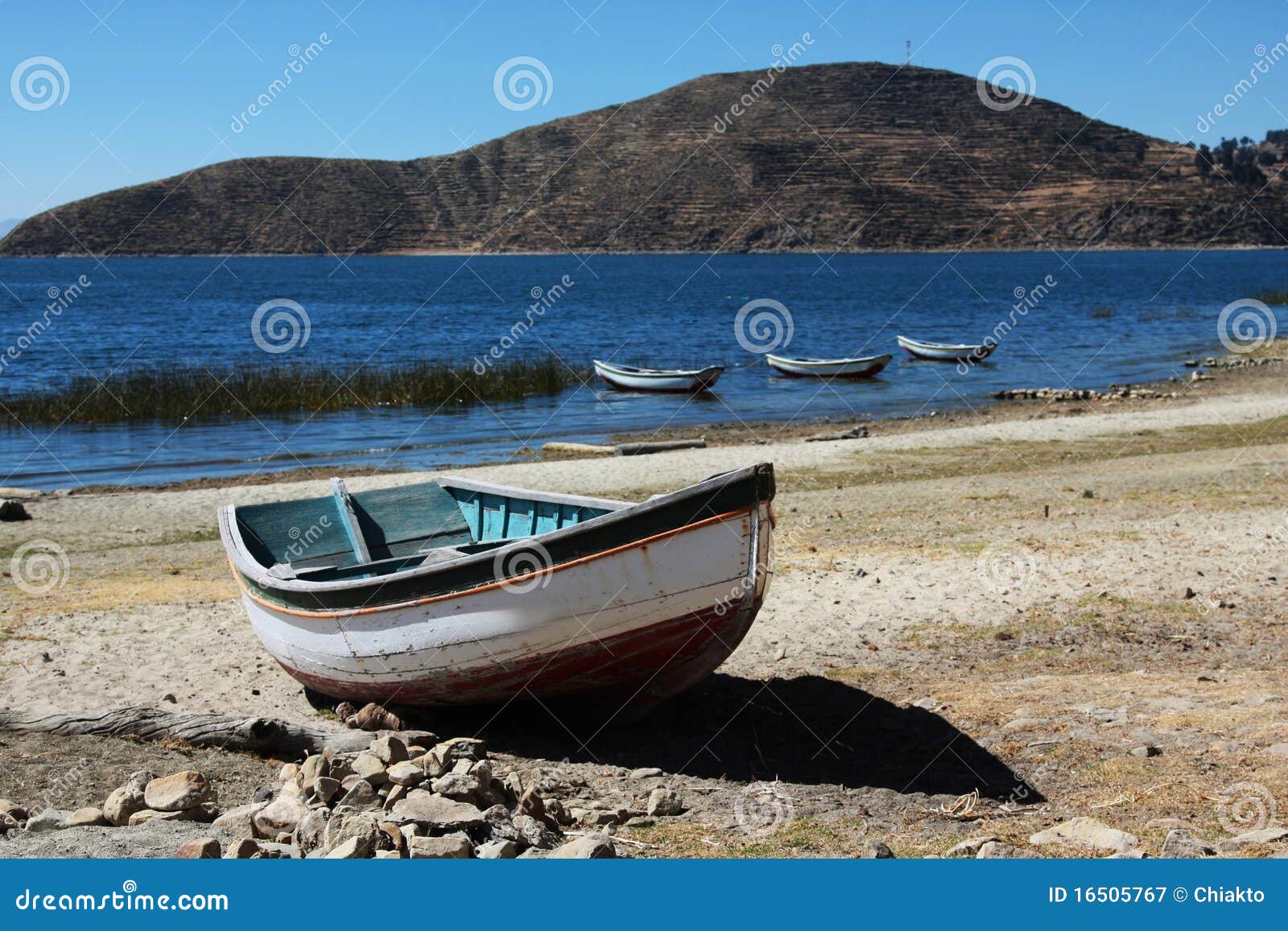 Small Boat On Lake Titicaca Royalty Free Stock Photography - Image 