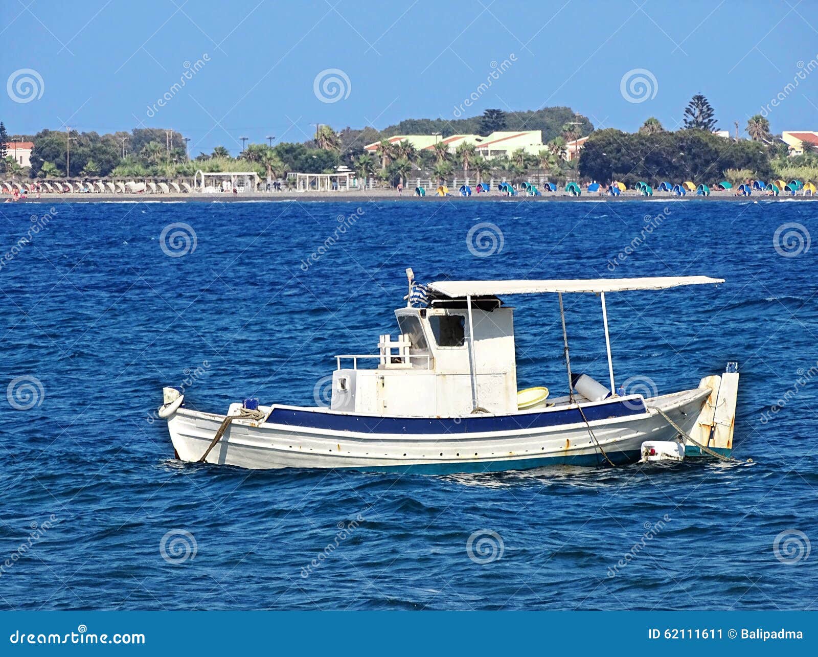 Small Fishing Boat Near The Island Kos (Greece) Stock Photo - Image 