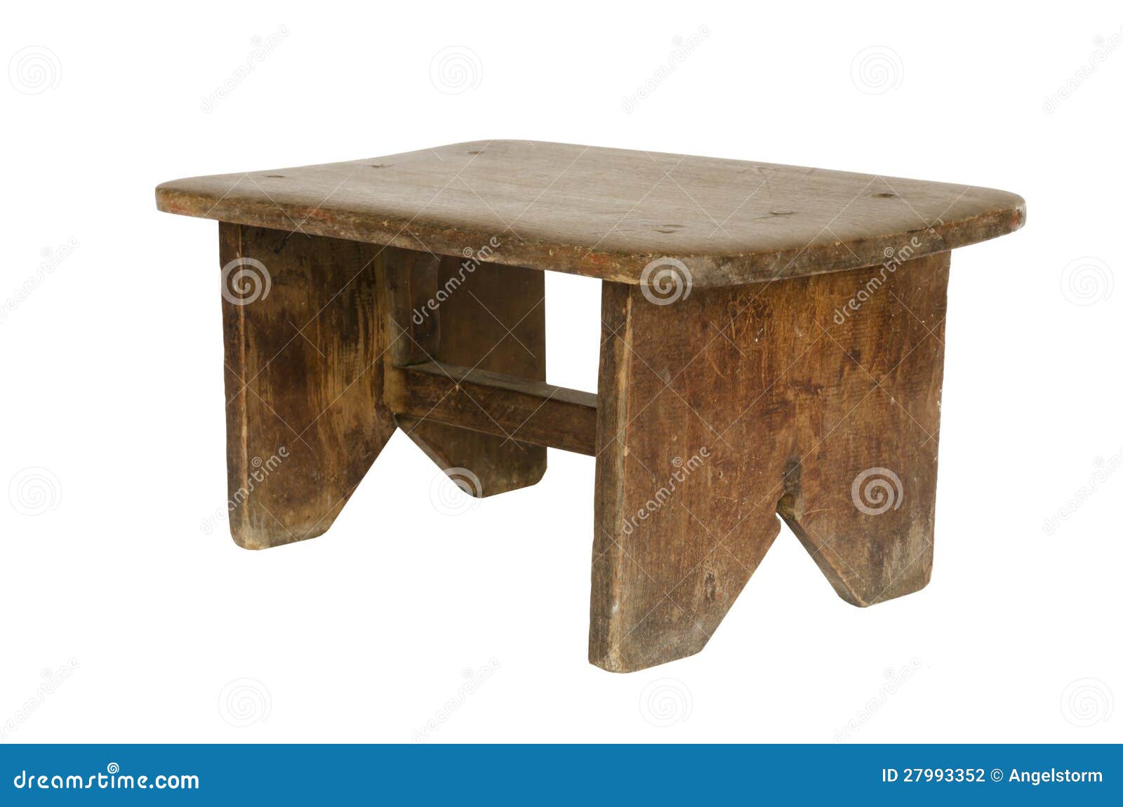 Small Old Wooden Bench Isolated Stock Photography - Image: 27993352